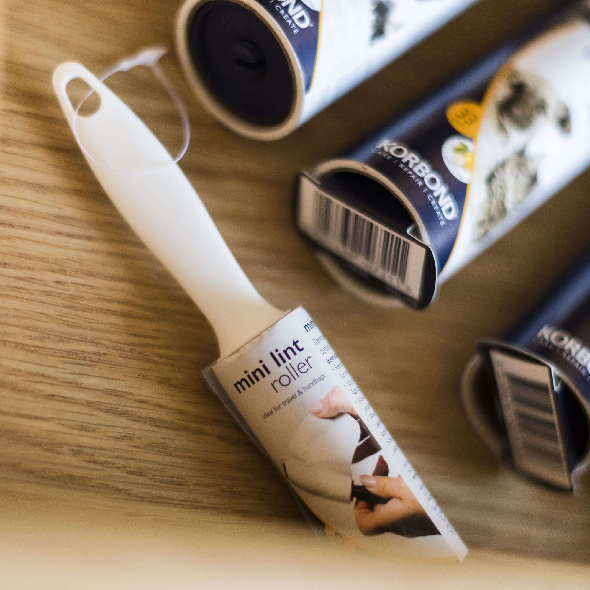 KORBOND Mini Pocket Lint Roller Travel Size - Pack of 6 | 30 Sheets Each | 540 Total Sheets