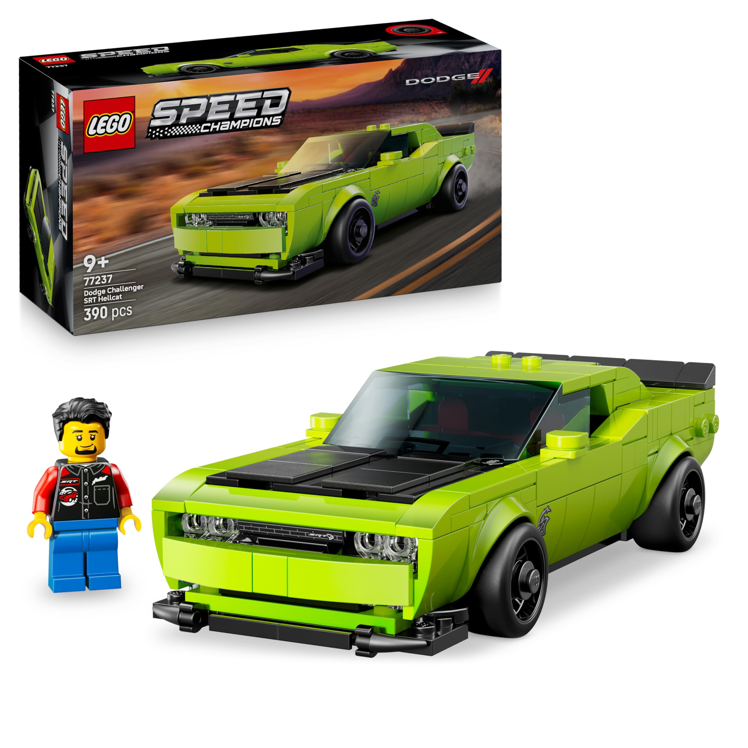 LEGO Speed Champions Dodge Challenger SRT Hellcat Sports Car Toy Set 77237 for Ages 9+