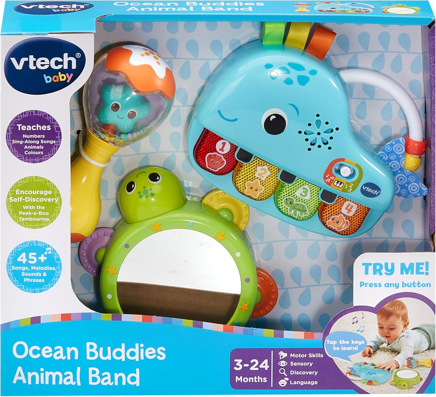 VTech Baby Ocean Buddies Animal Band - Interactive Musical Toy for 3 Months+