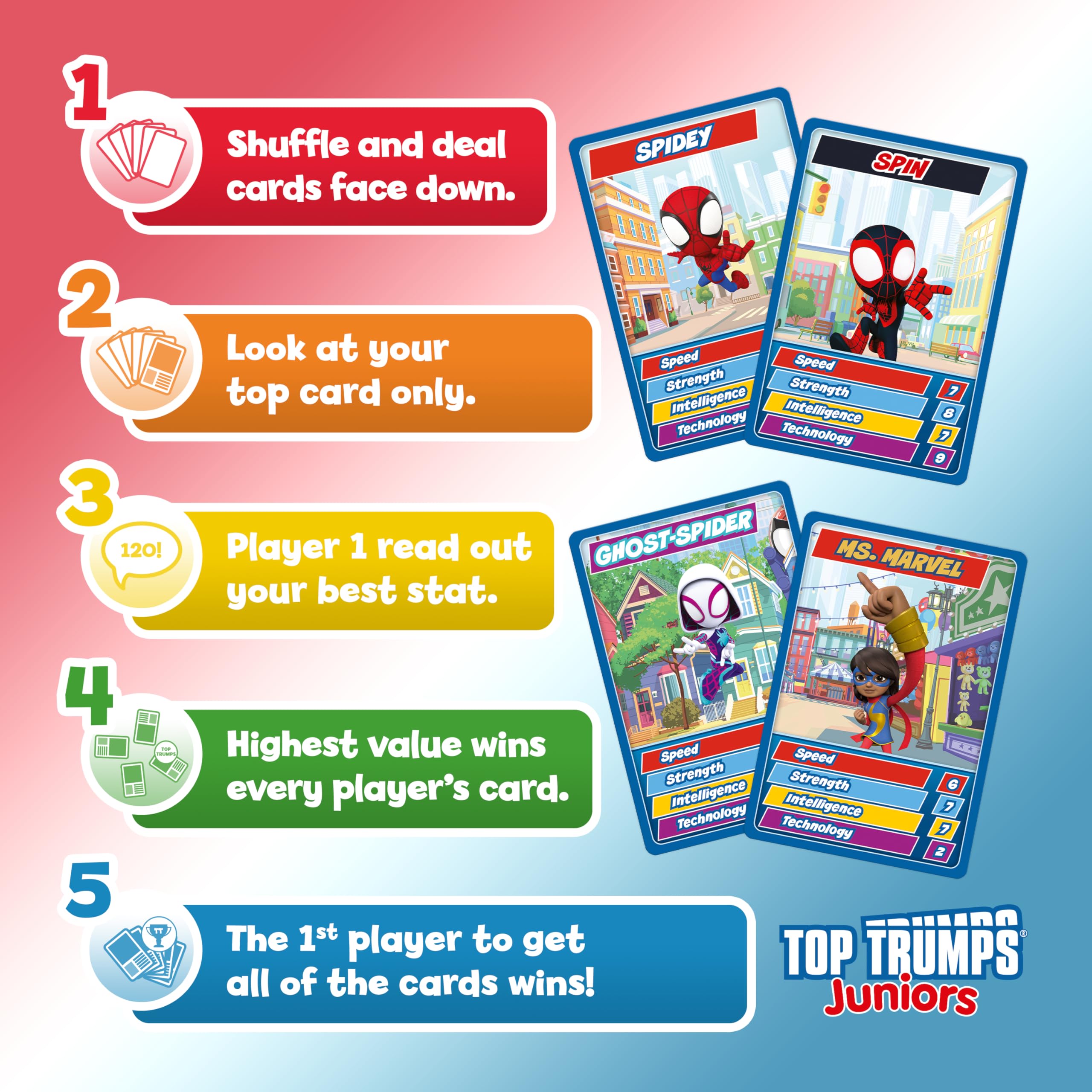 Top Trumps Spidey and Friends Junior Card Game | Ages 3+ | Portable | 14 Cards