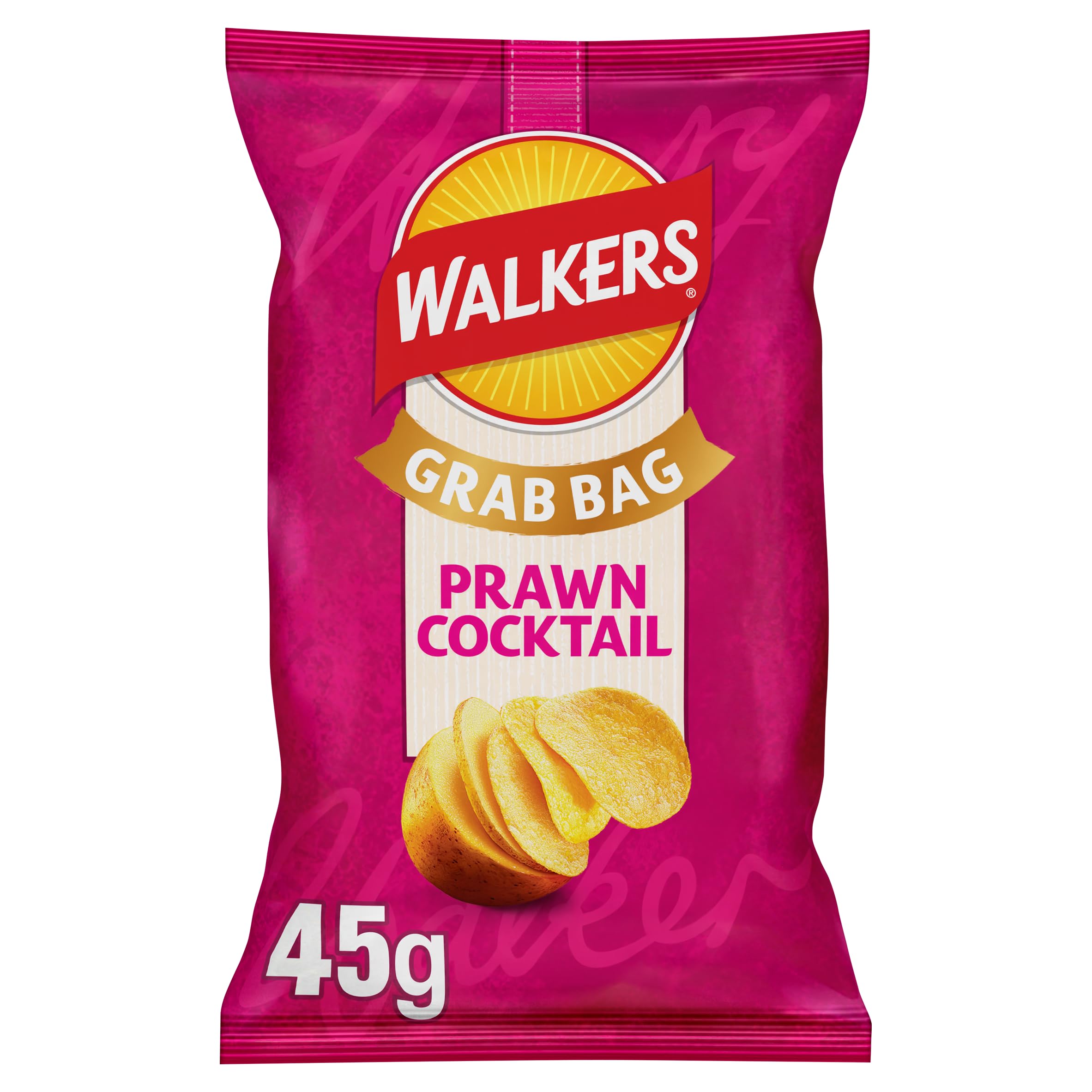 Walkers Prawn Cocktail Crisps Multipack - 100% Great British Potatoes | 32 x 45g Bags | 1440g 1