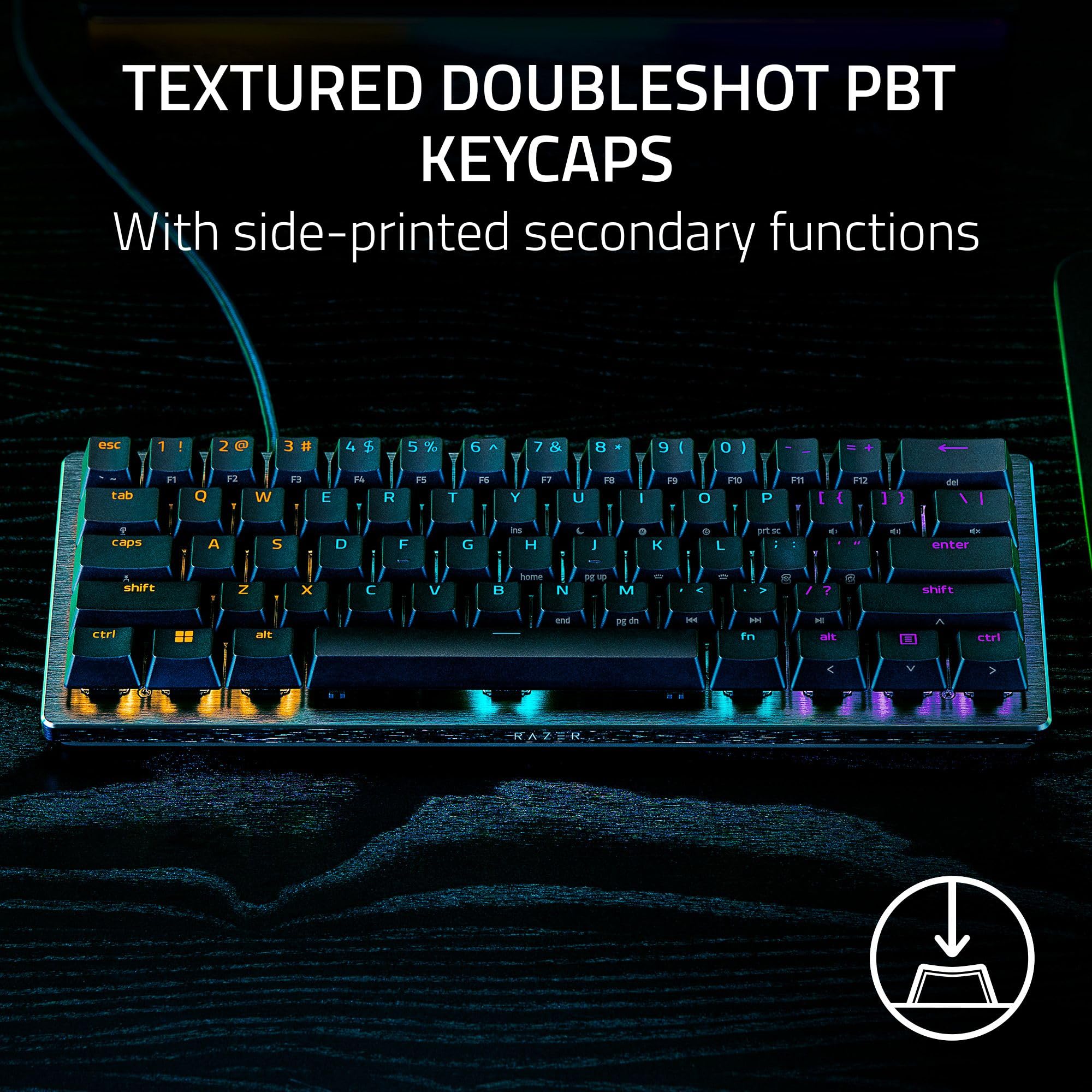 Razer Huntsman V3 Pro Mini - 60% Analog Optical Esports Gaming-Keyboard - Snap Tap - Rapid Trigger Mode - Quick Onboard Adjustments - Multi-function Control Buttons - QWERTY UK Layout | Black 8