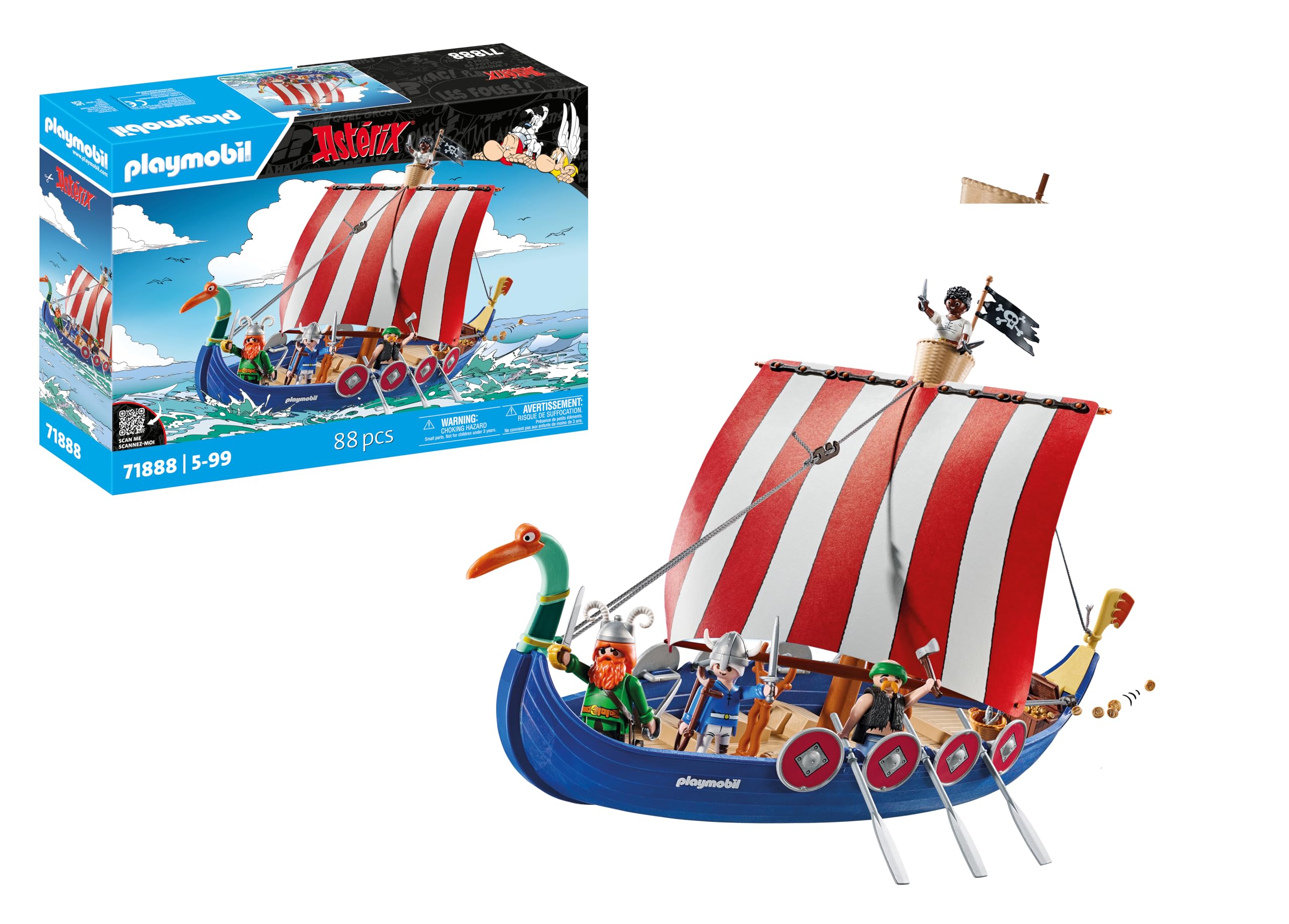 PLAYMOBIL Asterix Pirate Ship Playset - Action Figures & Adventure Toy for Kids 4-10 Years