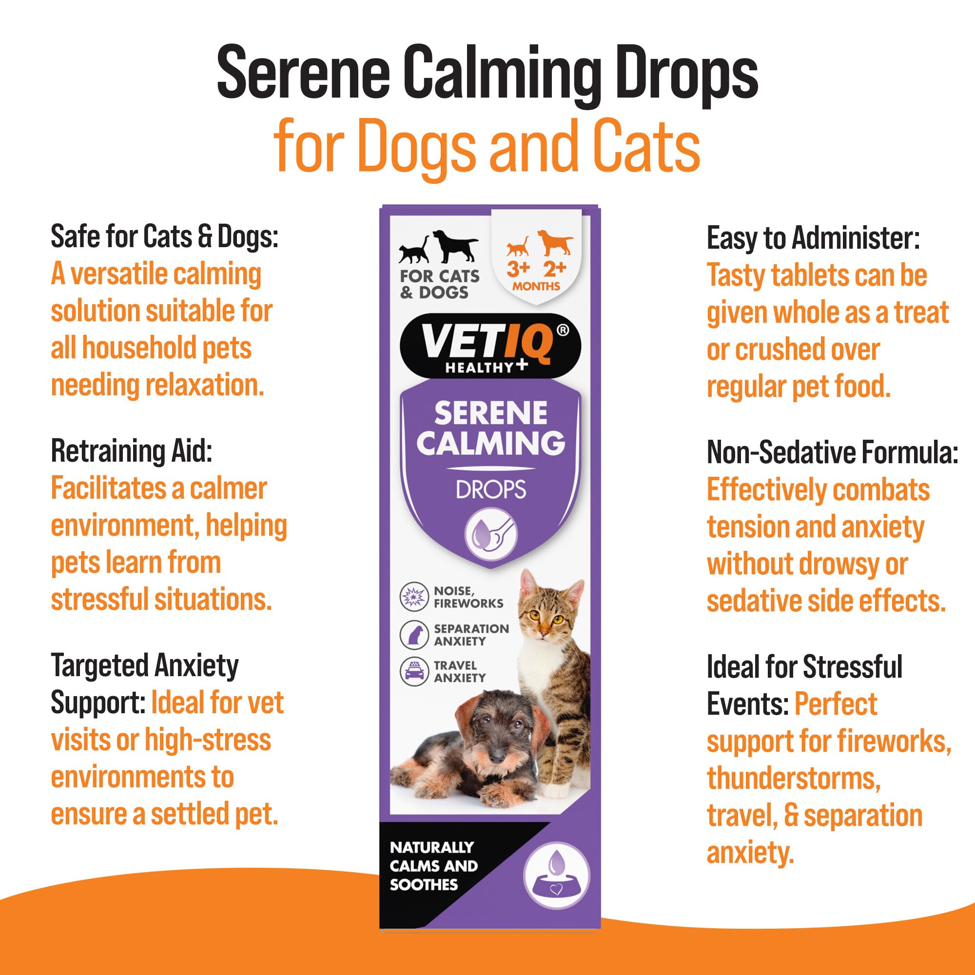 VETIQ Serene-UM Calming Drops - Calming Support for Small Dogs & Cats | 100ml