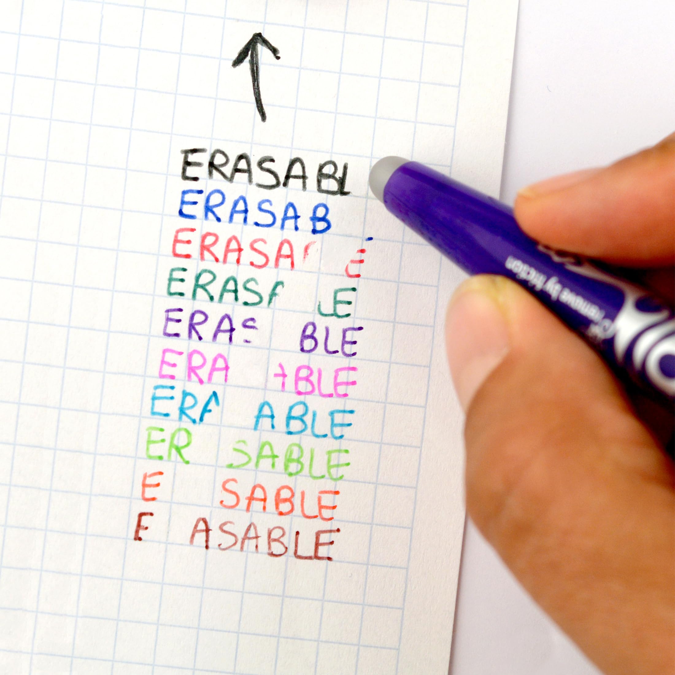 PILOT FriXion Ball 07 Erasable Gel Ink Rollerball Pen - Black Ink, 0.7mm Medium Tip, Refillable 3