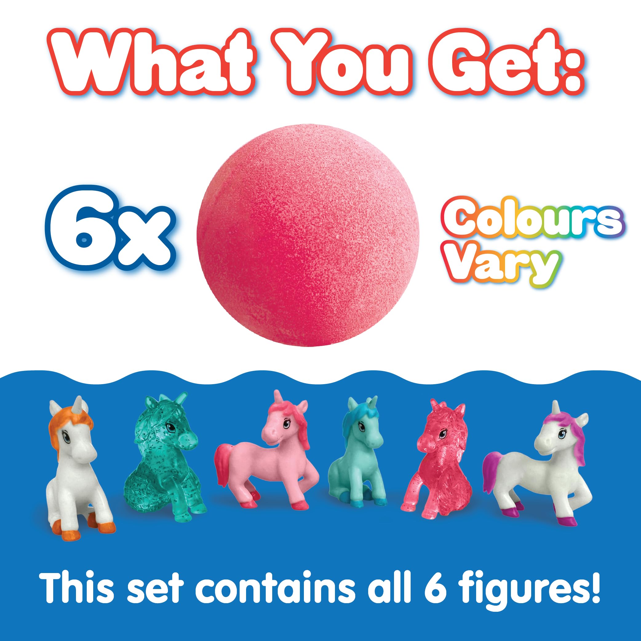 ZIMPLI 6 x Large Unicorn Surprise Bath Bombs with Unicorn Toys Inside | Strawberry Scent | Ages 3+ 3