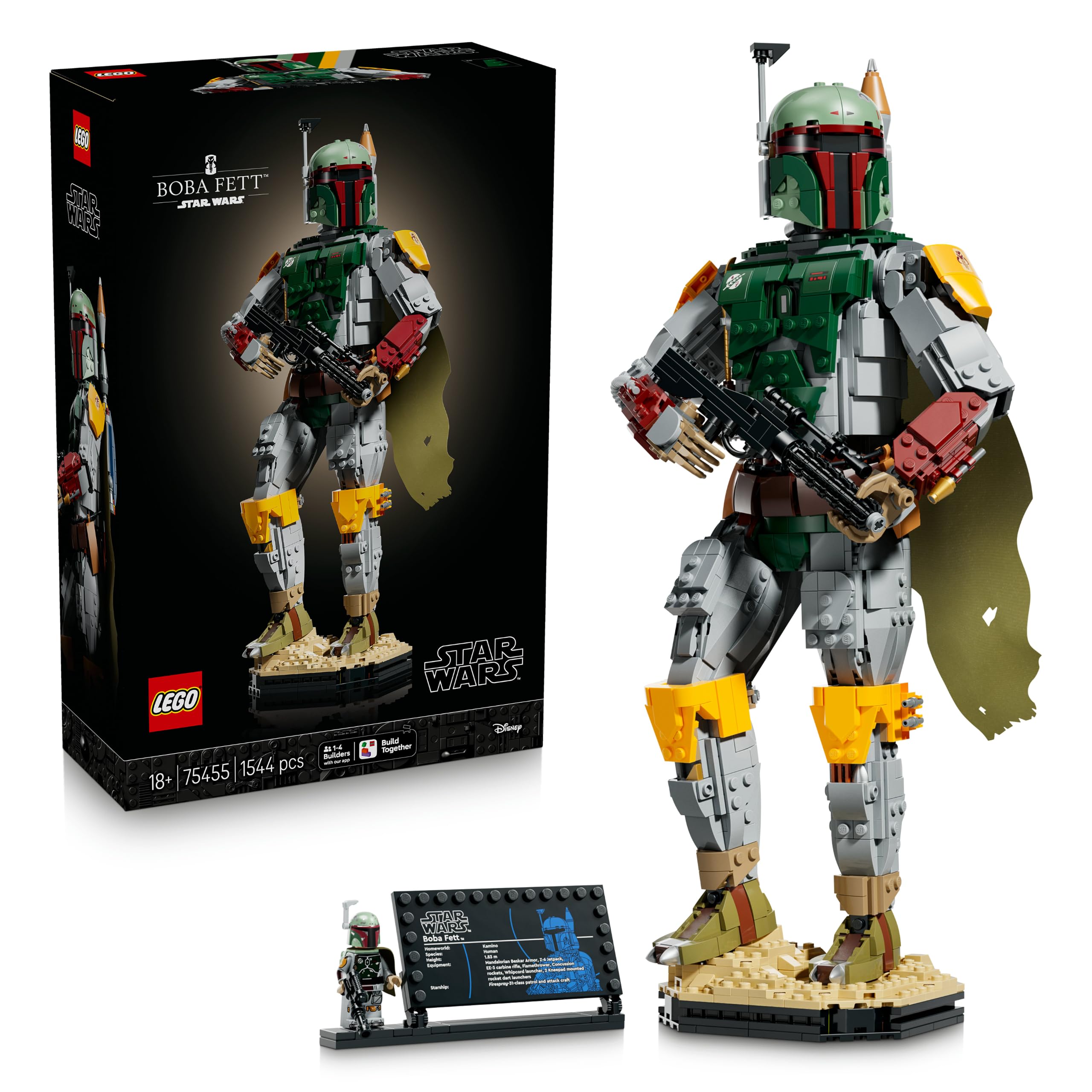 LEGO Star Wars Boba Fett 75455 Building Set for Adults | Beskar Armour, Blaster, Minifigure | Ages 18+