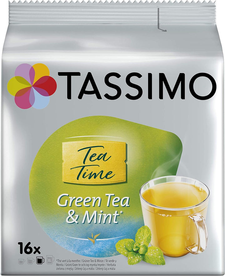 Tassimo Twinings Green Tea & Mint Tea Pods - 16 Pods per Pack (Pack of 5, 80 Servings)