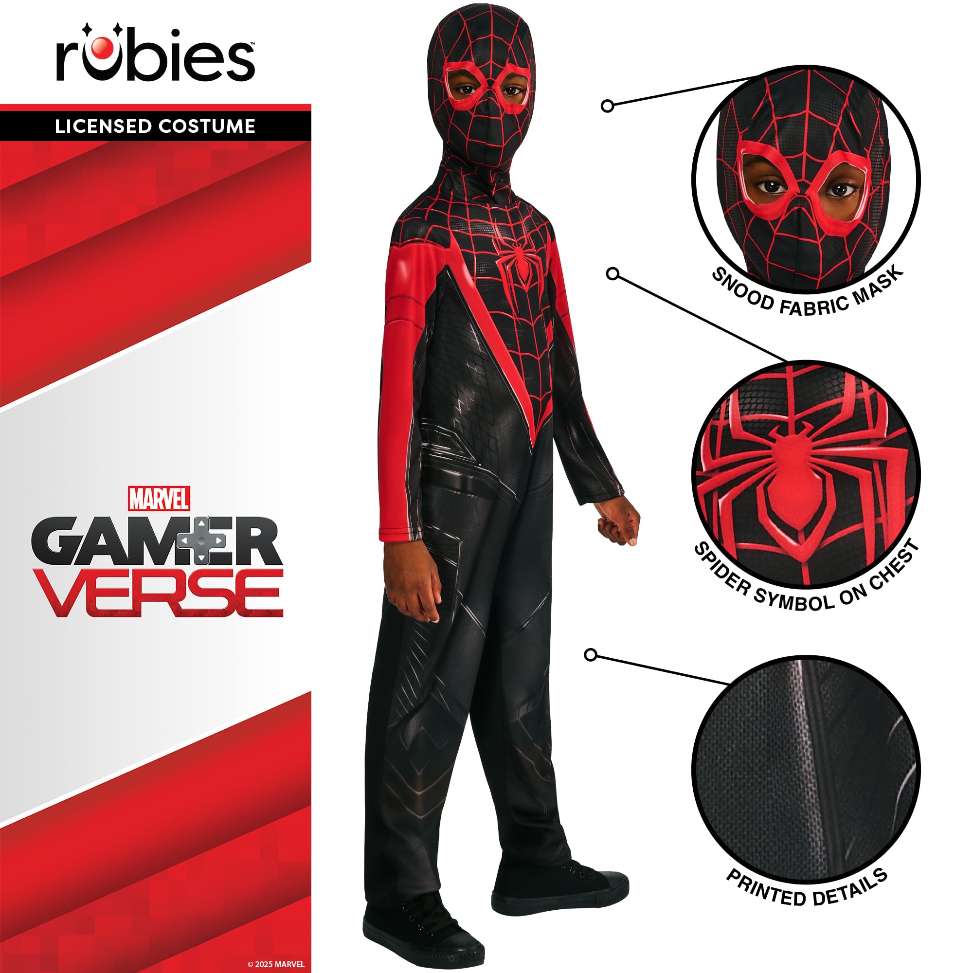 Rubies Spiderman Miles Morales Gamerverse Costume - Size 5-6