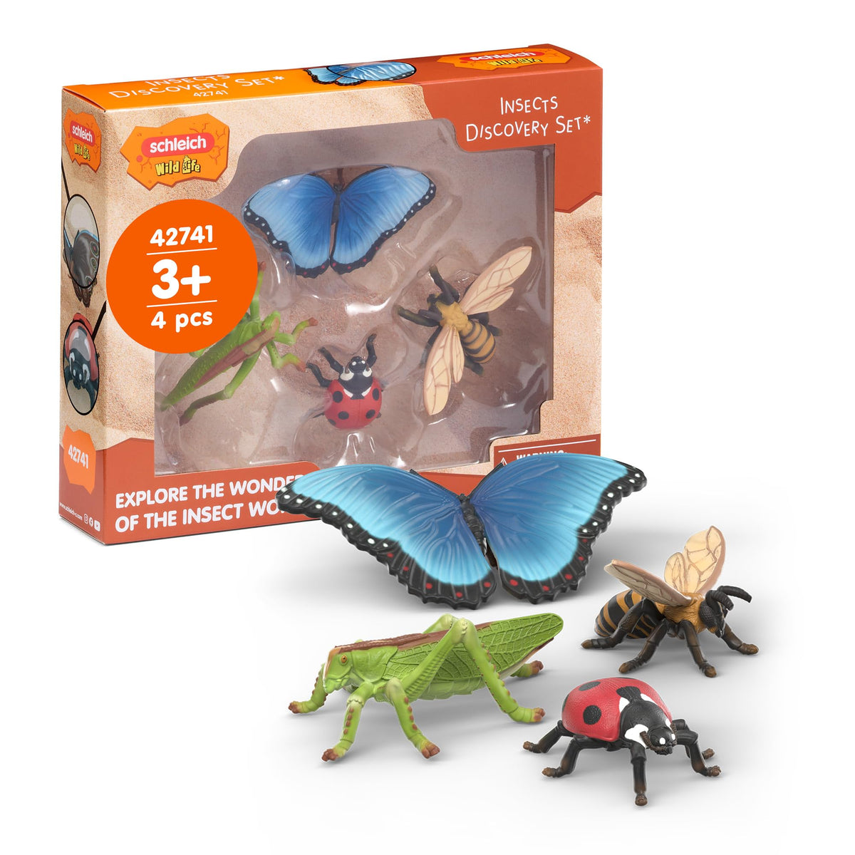 Schleich WILD LIFE Insects Discovery Set - 4 Pieces, Ages 3+ | 42741