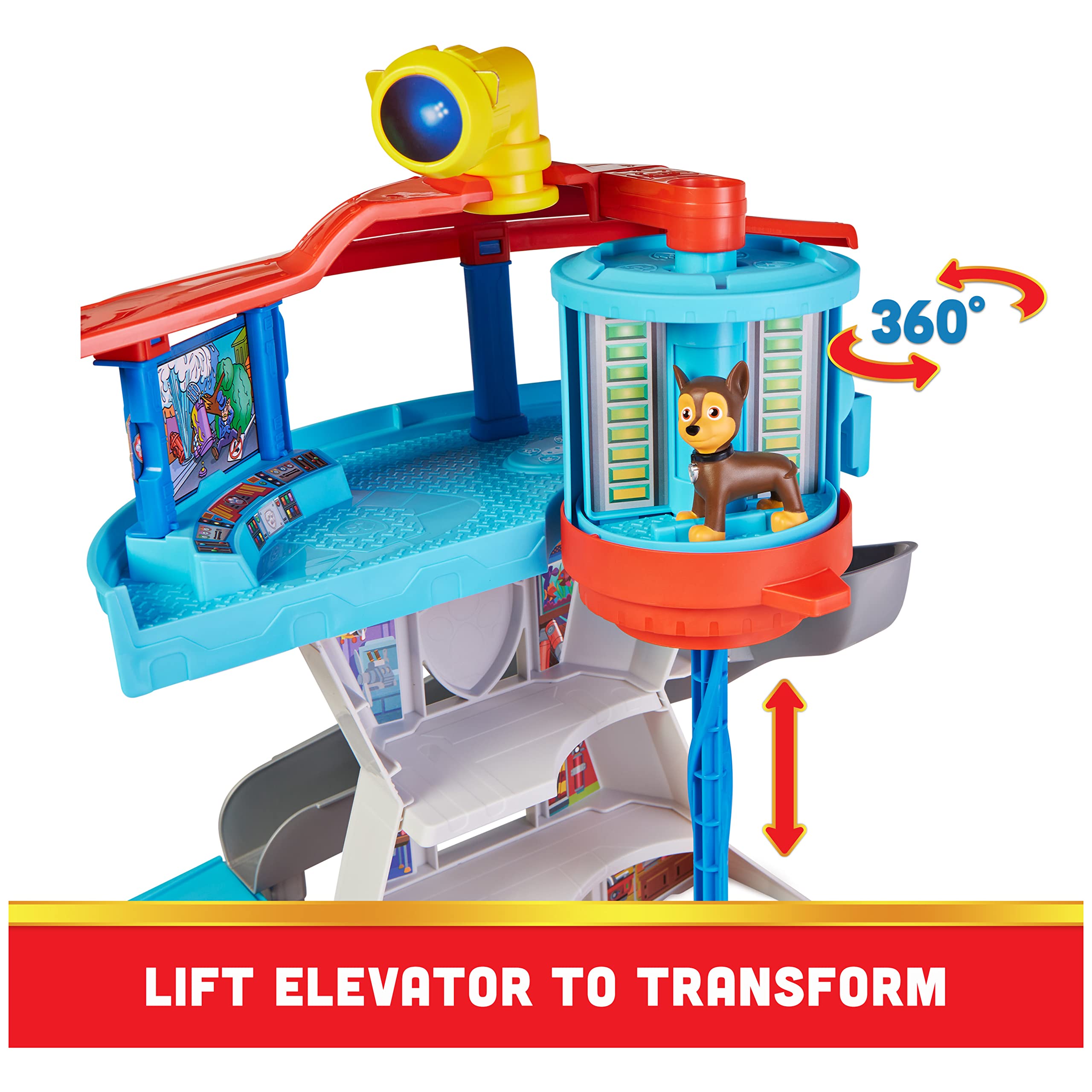Paw Patrol Lookout Tower Playset with Toy Car Launcher, 2 Chase Figures, Police Cruiser | Ages 3+ 4