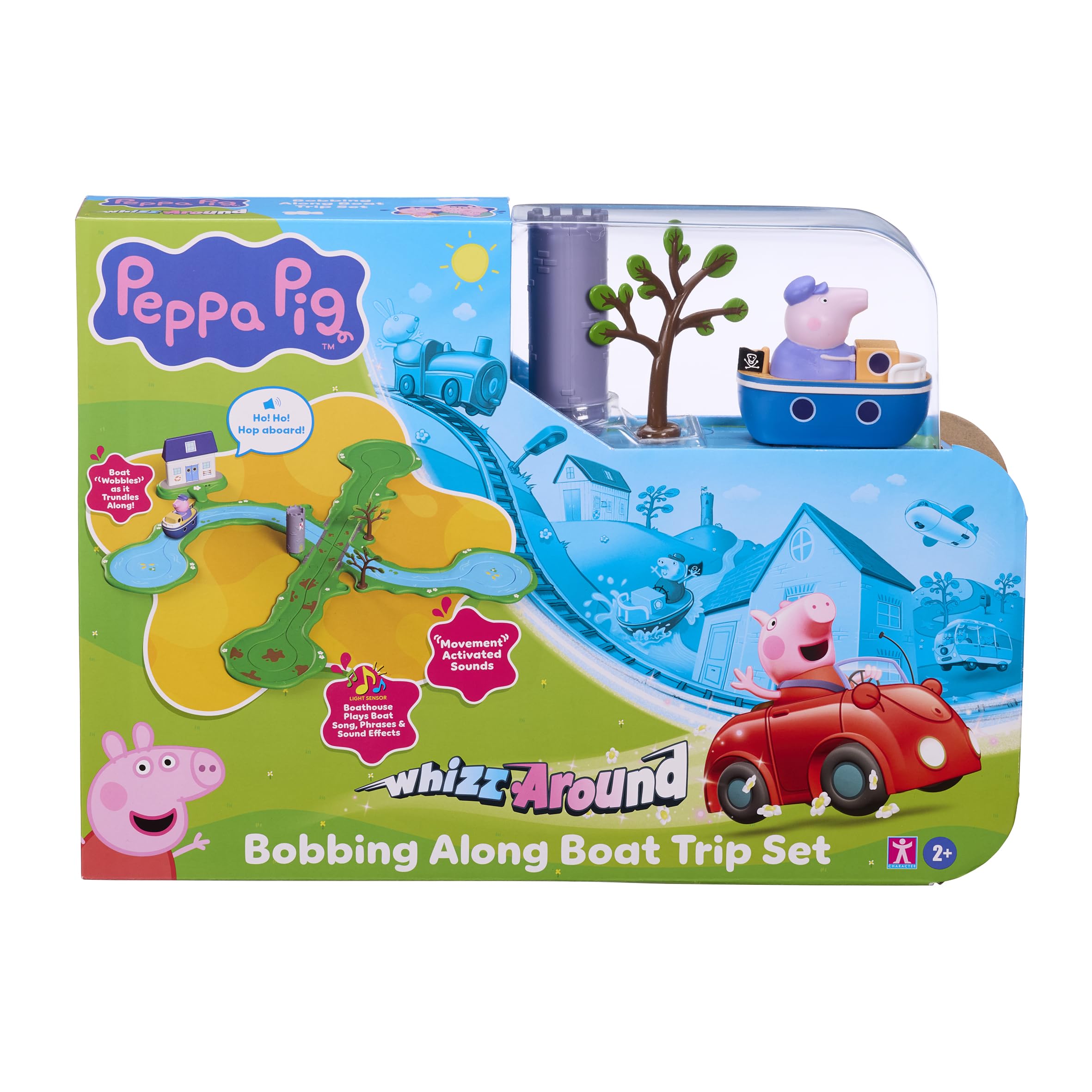 Peppa Pig Whizz Around Bobbing Along Boat Trip - Motorised Vehicle Playset for Ages 24 Months+ 1