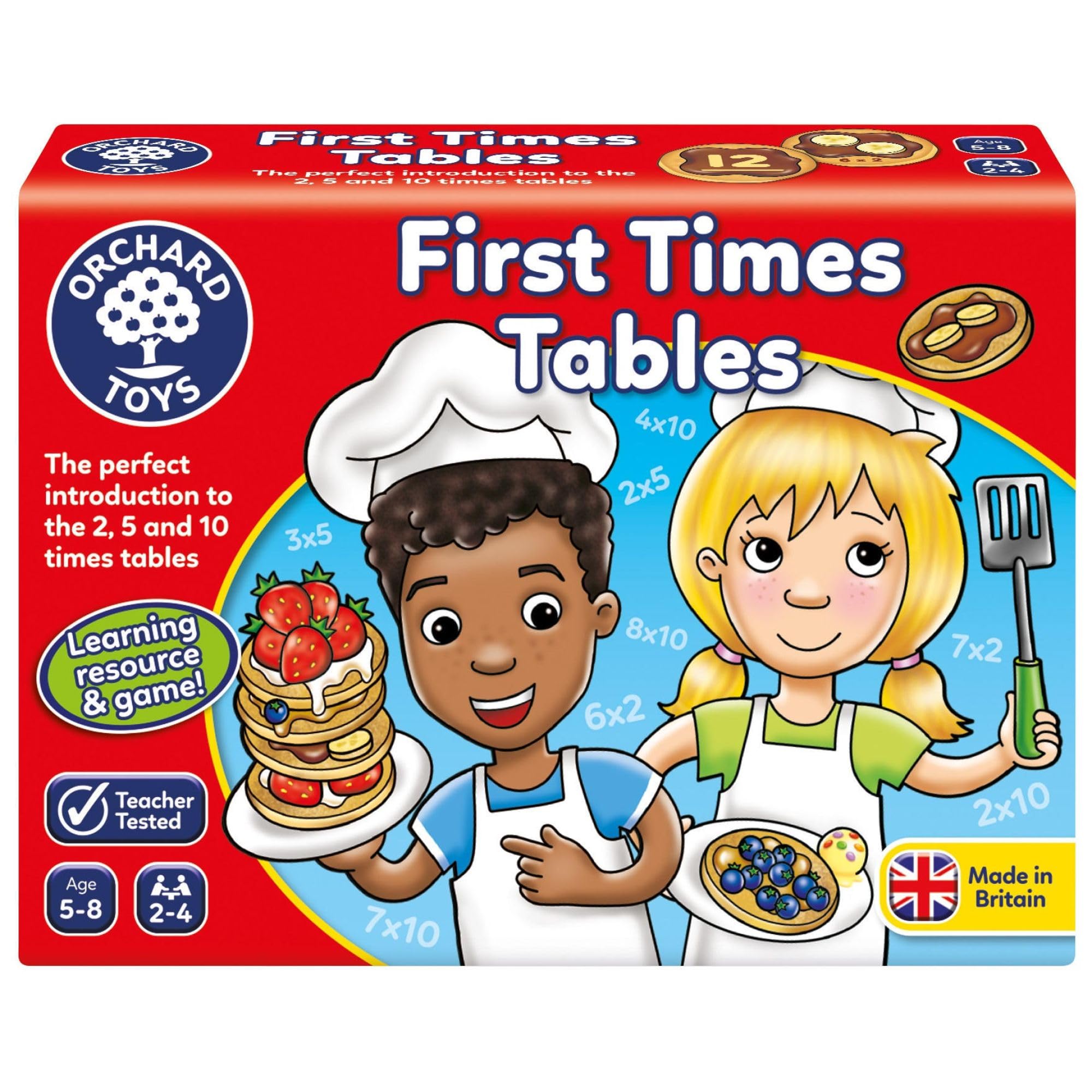 Orchard Toys First Times Tables Game - Teaches 2, 5, & 10 Times Tables | Ages 5+ | 2-4 Players