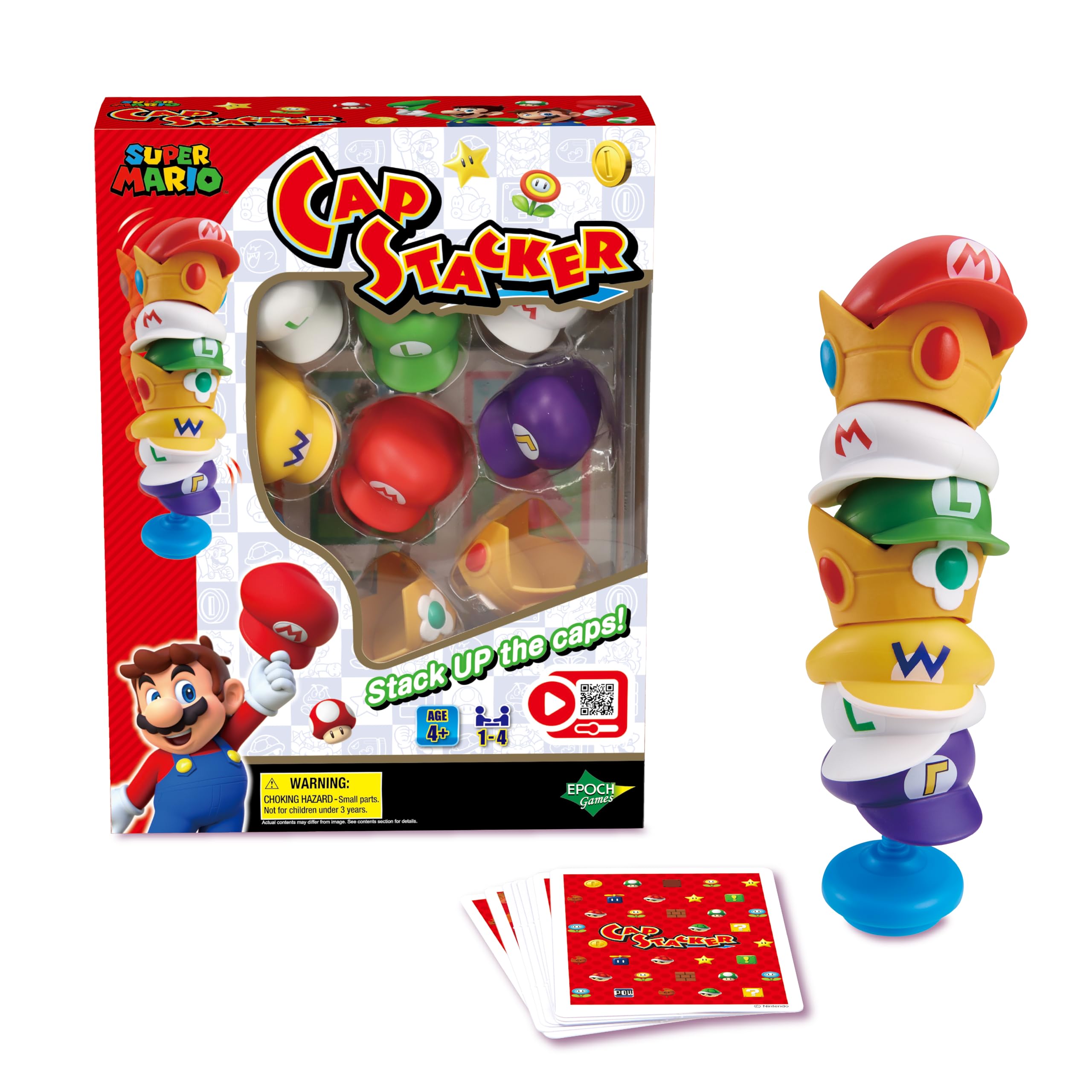 EPOCH Super Mario Cap Stacker Balancing Game | 1-4 Players | Ages 4+