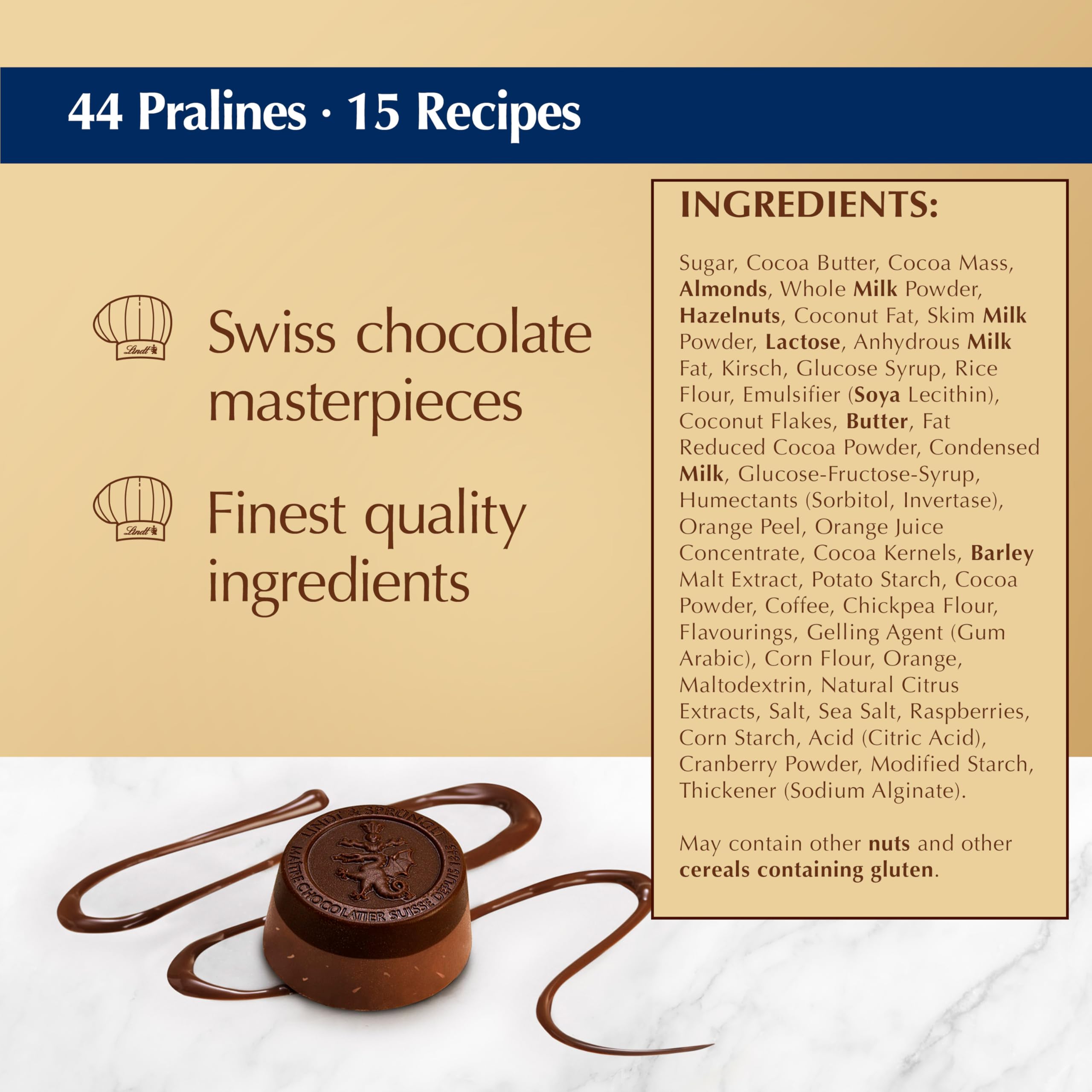 Lindt Swiss Luxury Selection Chocolate Gift Box - 443g Assorted Pralines 7