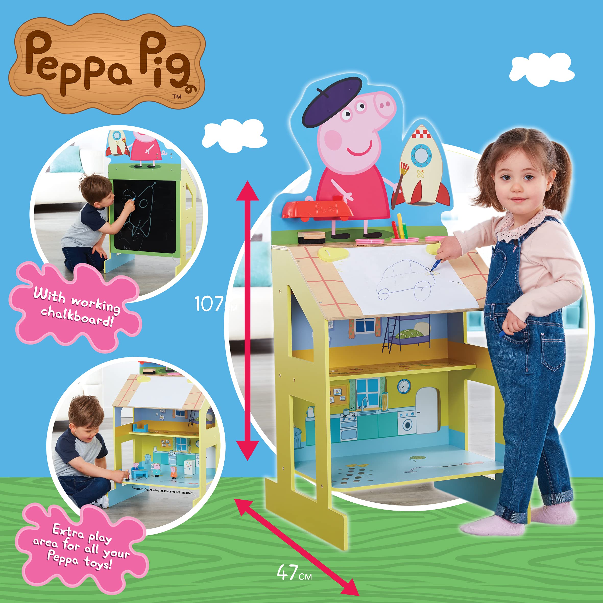 Peppa Pig Speel en teken houten schildersezel 3