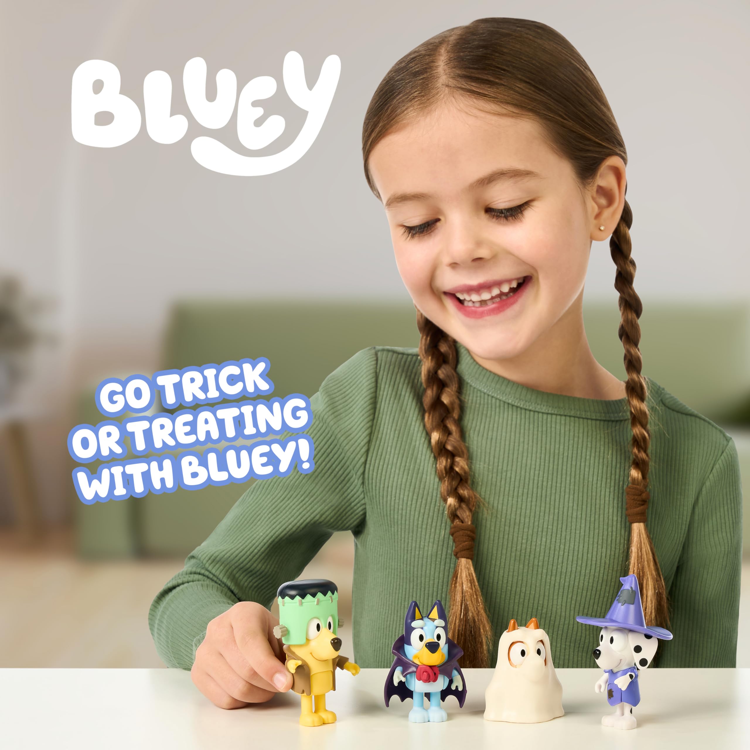 Bluey Halloween Figure 4-Pack - 2.5 Inch Poseable Figures of Bluey, Bingo, Chloe, Lucky | Multicolor 2