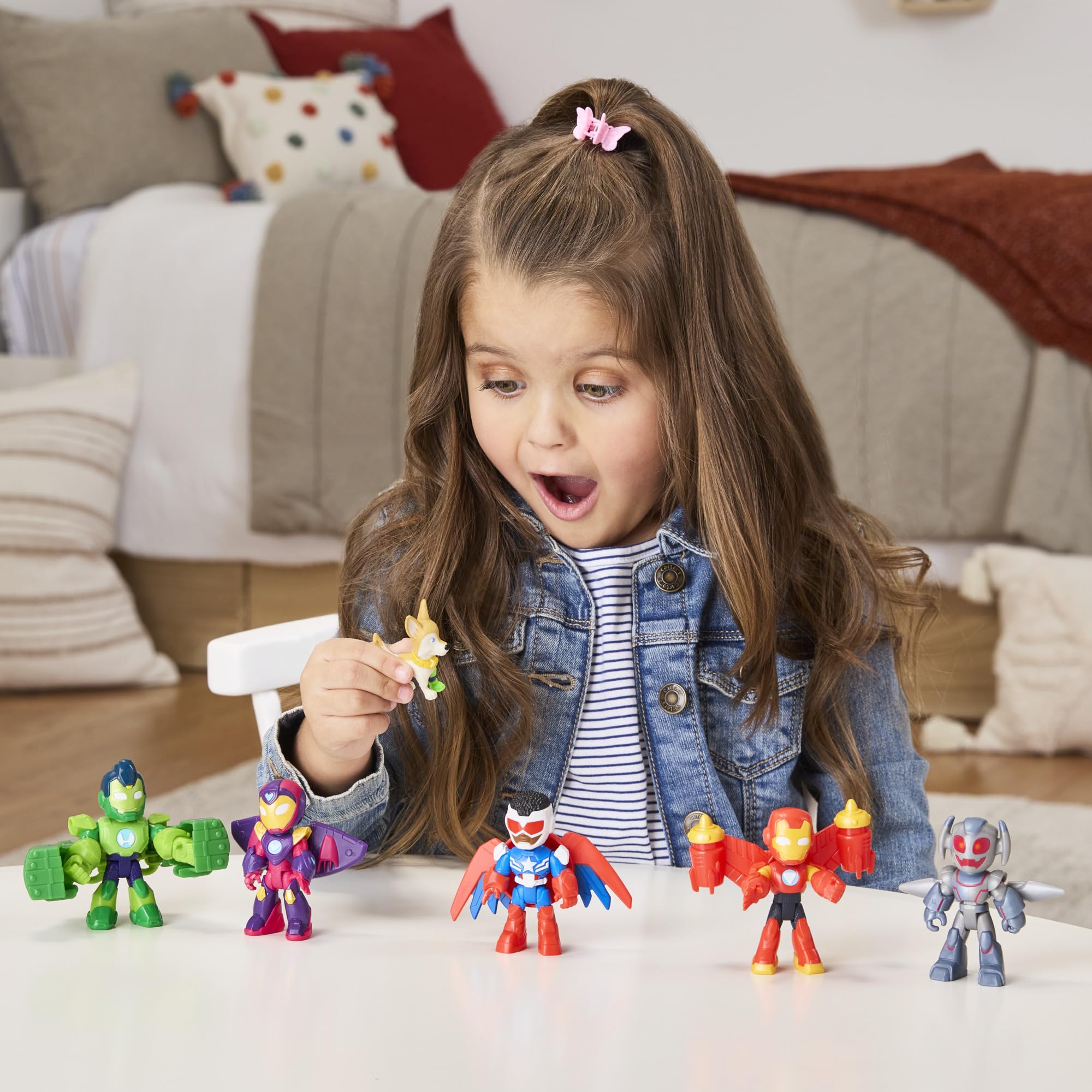 Marvel Iron Man and His Awesome Friends Armored-Up Avengers Pack Action Figures | 6 Figures, 5 Accessories | Ages 3+ 2