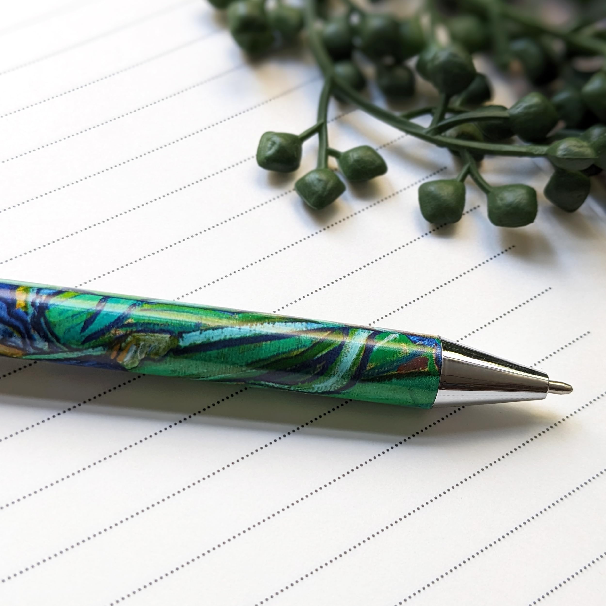 Robert Frederick Van Gogh Irises Retractable Ballpoint Pen - Smooth Black Ink | Gift Box Included 5