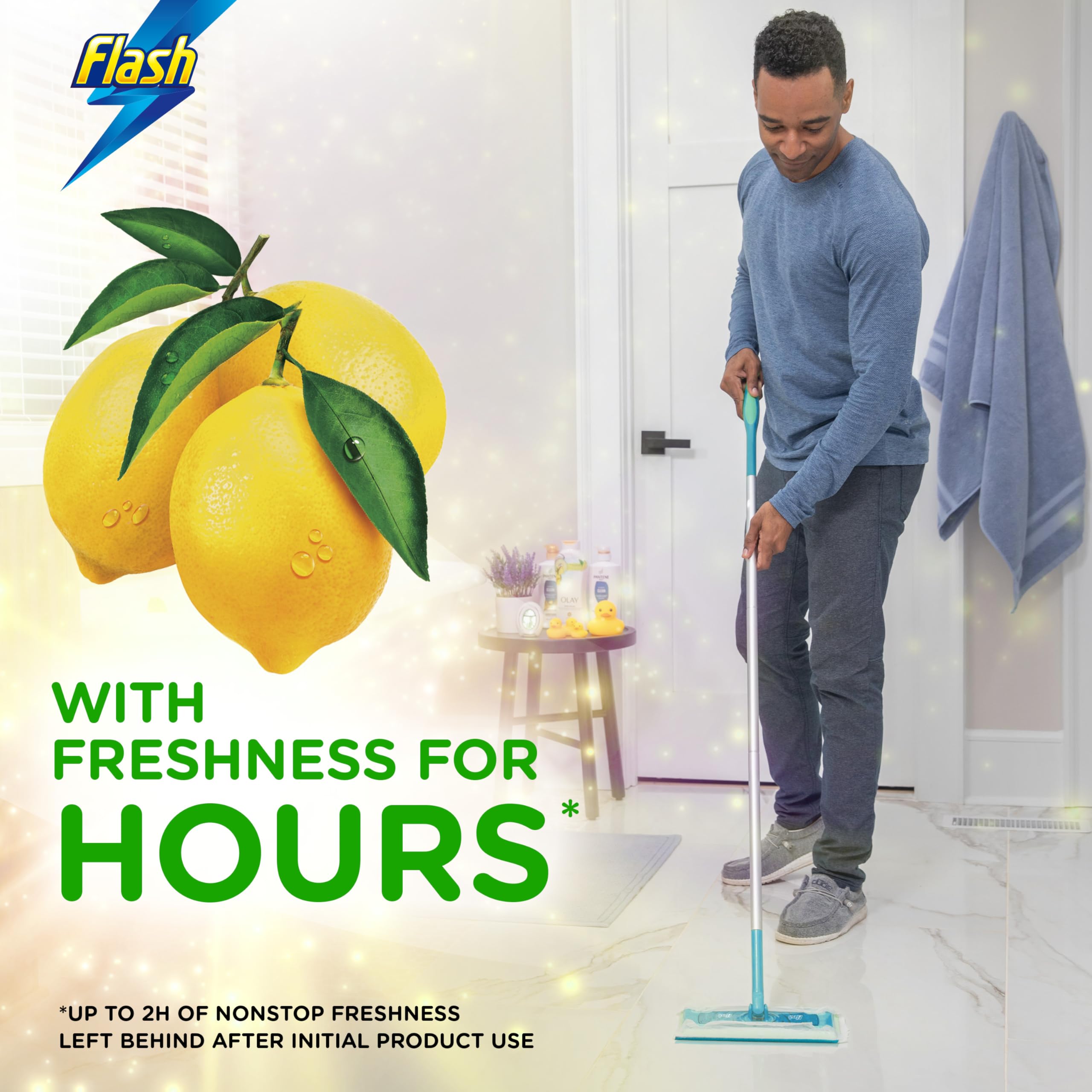 Flash Speedmop Bodenreiniger-Starter-Set (1 Griff + 4 Nass- und 4 Trocken-Nachfüllpackungen) – Schnelle, einfache und hygienische Reinigung für Hartböden