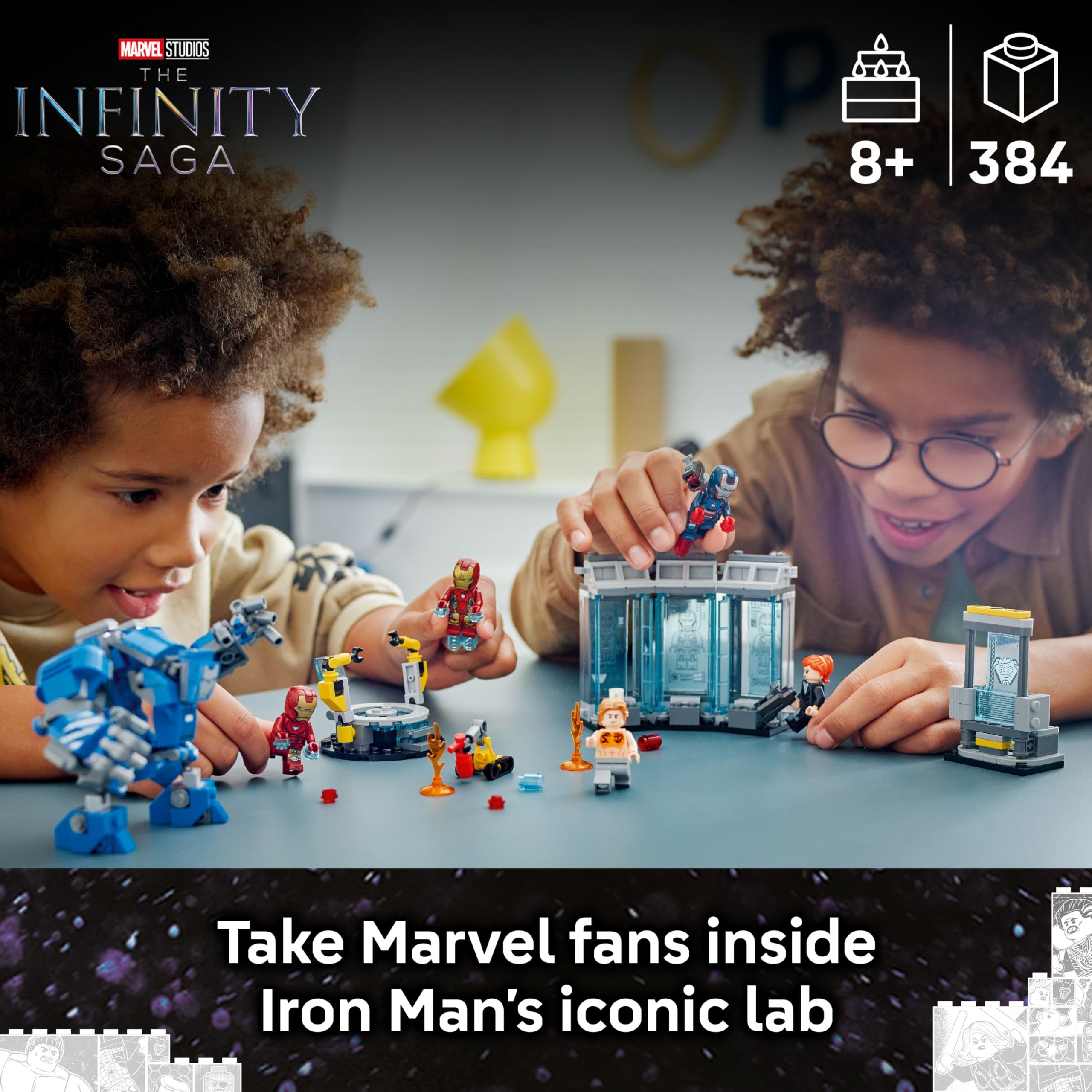 LEGO Marvel Iron Man’s Laboratory: Hall of Armour Building Set 76315 | Ages 8+
