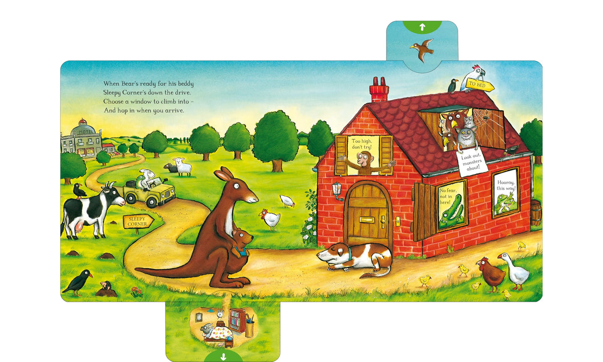 MACMILLAN The Bedtime Bear: A Push, Pull and Slide Book - Interactive Rhyming Bedtime Book