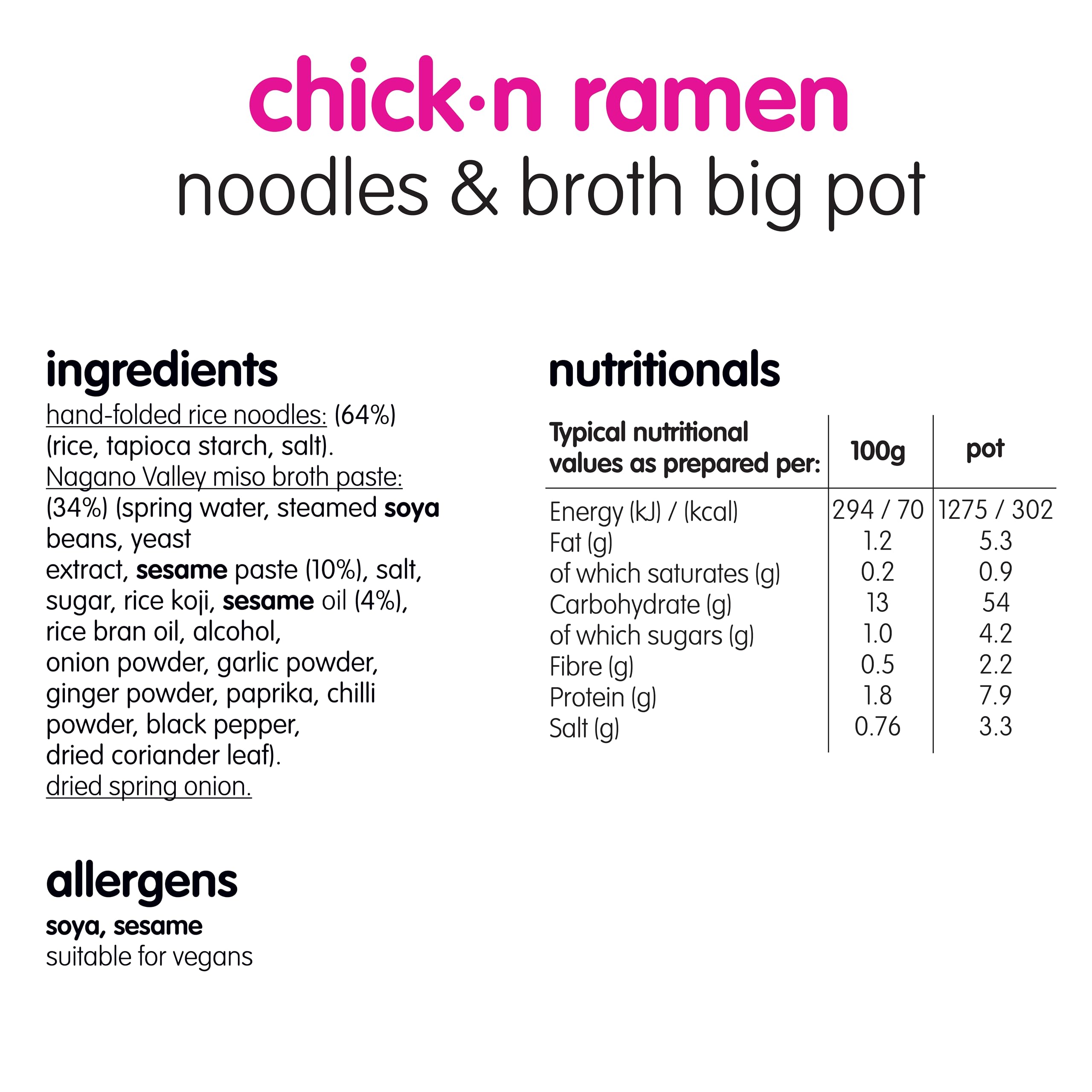 Itsu Big Chicken Ramen Instantnudeln & Brühetopf 93 g – 4er-Pack | Glutenfrei | Vegan | Schnell zubereitete Nudeln nach japanischer Art