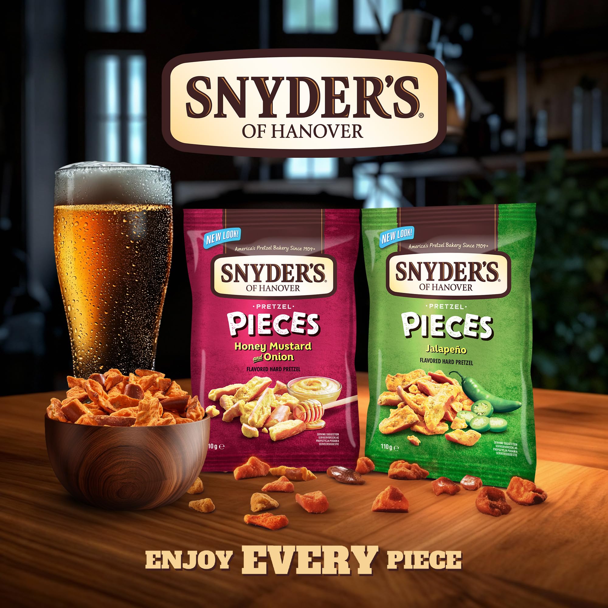 Snyder's of Hanover Pretzel Pieces Honey Mustard and Onion Snack, 10 x 110g Bags 3