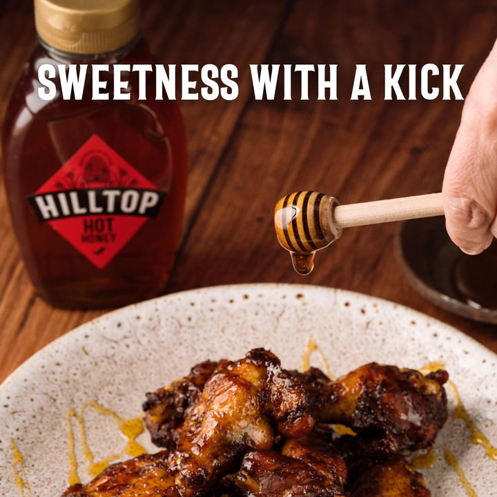 Hilltop Honey Hot Honey - Chilli Infused Natural Honey - Squeezy Bottle 340g