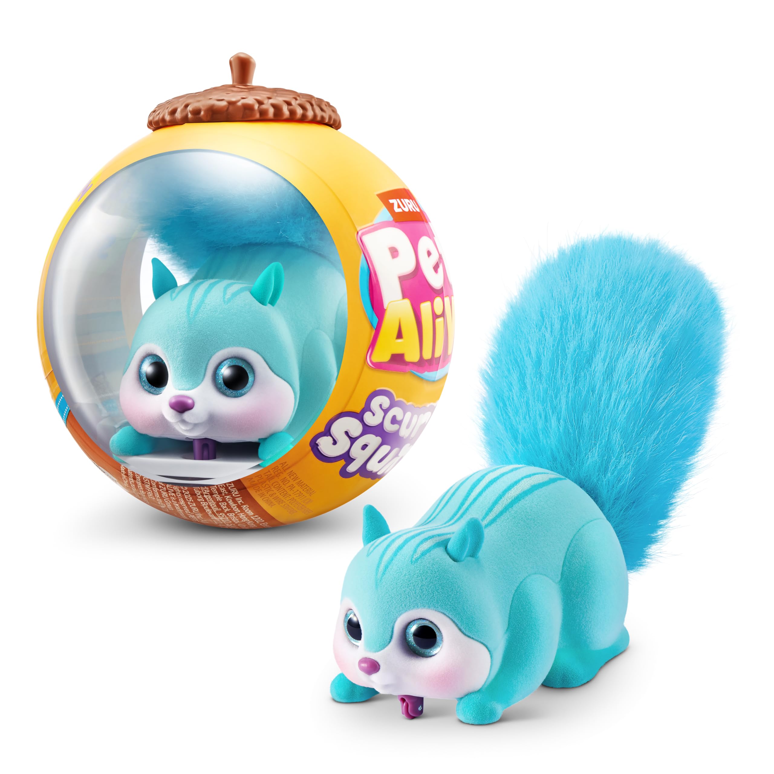 Pets Alive Scurry'n Squirrel - Interactive Robotic Pet Toy | Blue | Ages 2+ 1