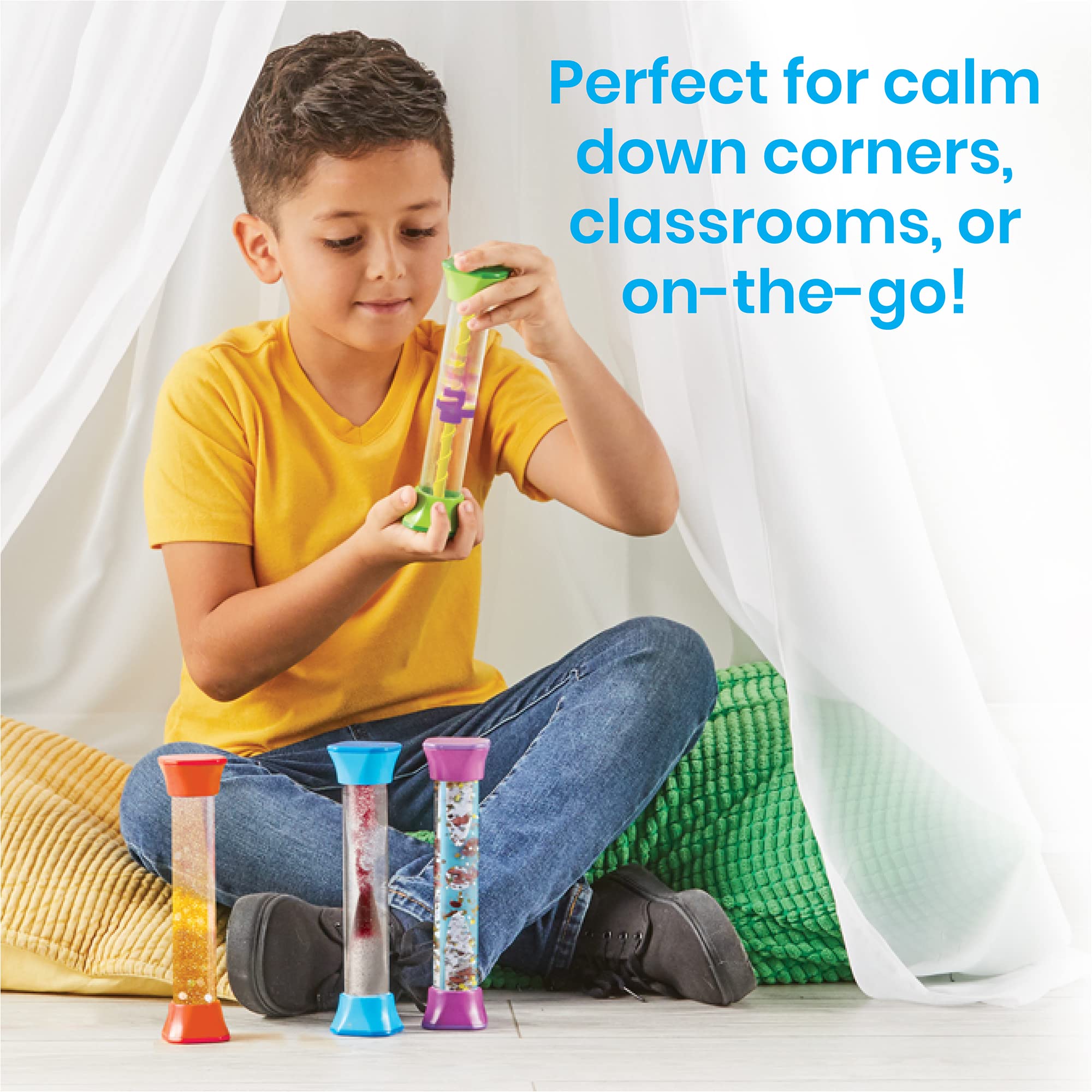 Learning Resources Sensory Fidget Tubes - Set of 4 Calming Play Bottles for Autism, ADHD & Anxiety Relief 8