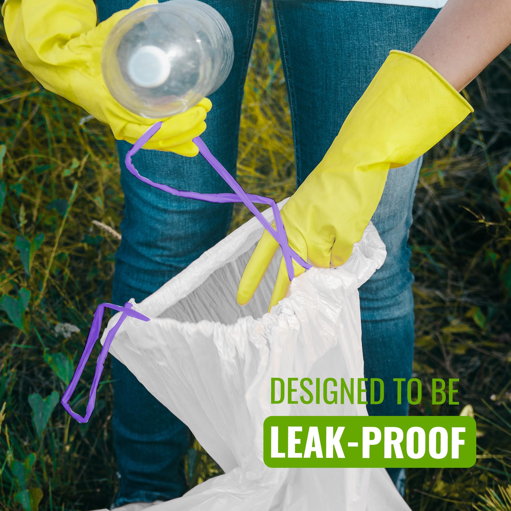 EcoBag Drawstring Bin Liners - 30L Capacity, Lavender Scented, 20 Pack | 25 Micron Heavy Duty 4