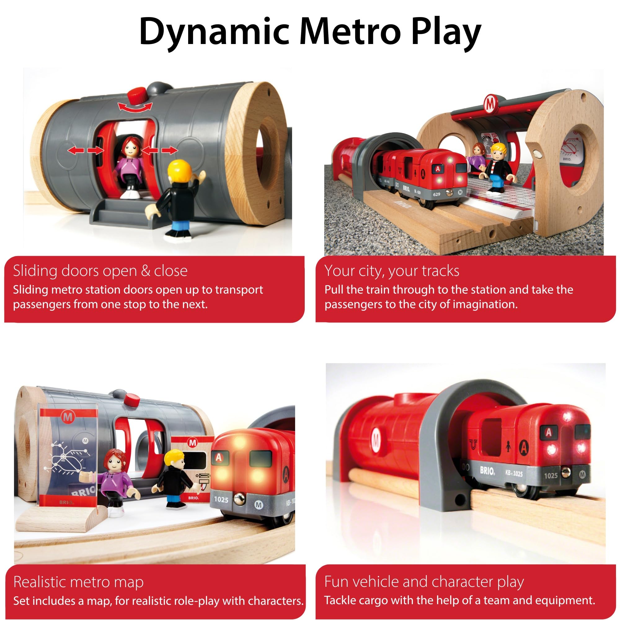 BRIO World Metro Train Set - Wooden Railway Playset for Kids 3 Years Up 16