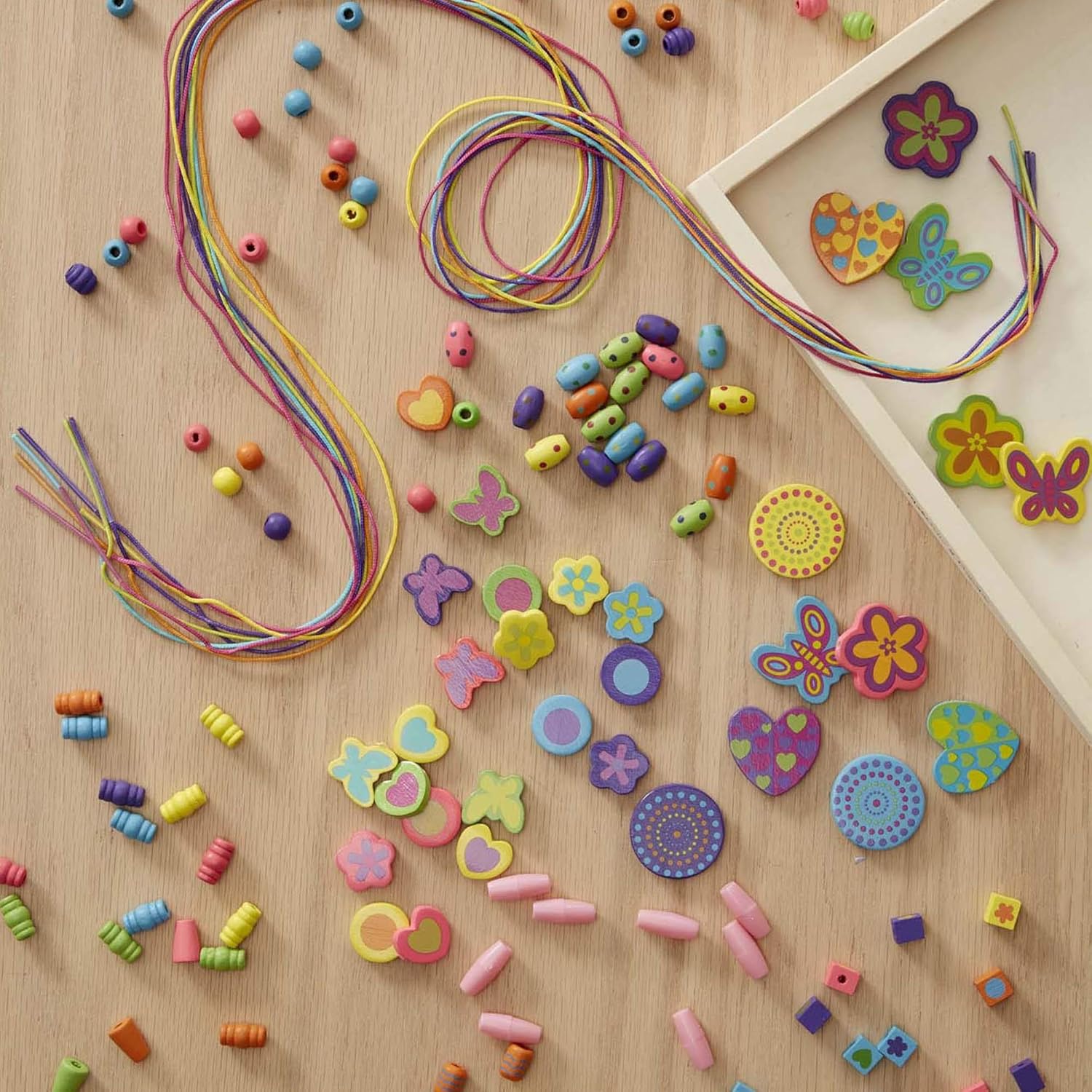 Melissa & Doug Wooden Bead Bouquet - Jewelry Making Craft Kit for Kids 4-8 7