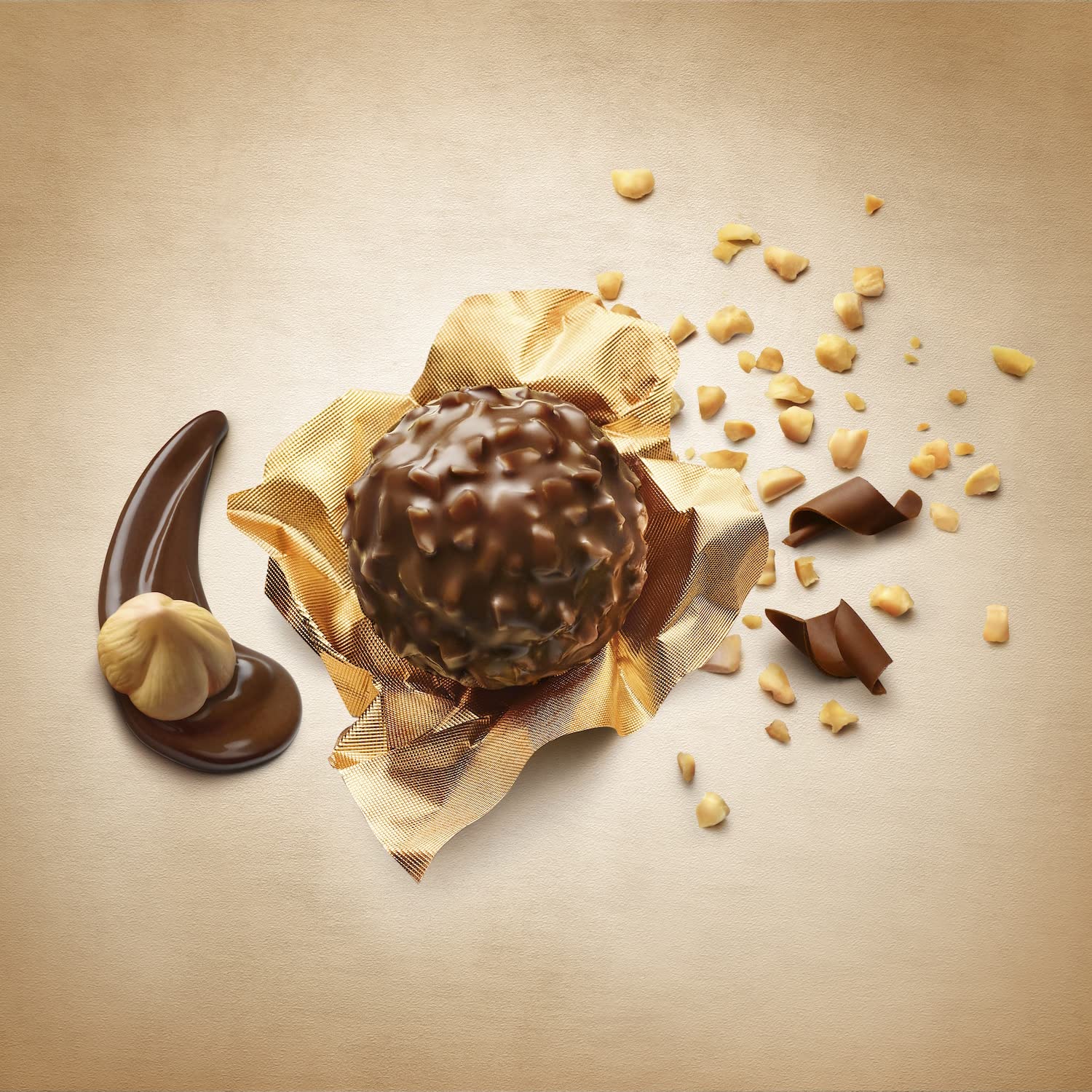 Ferrero Rocher Pralines Chocolate Box - Whole Hazelnut in Milk Chocolate | 16 Pieces (200g)