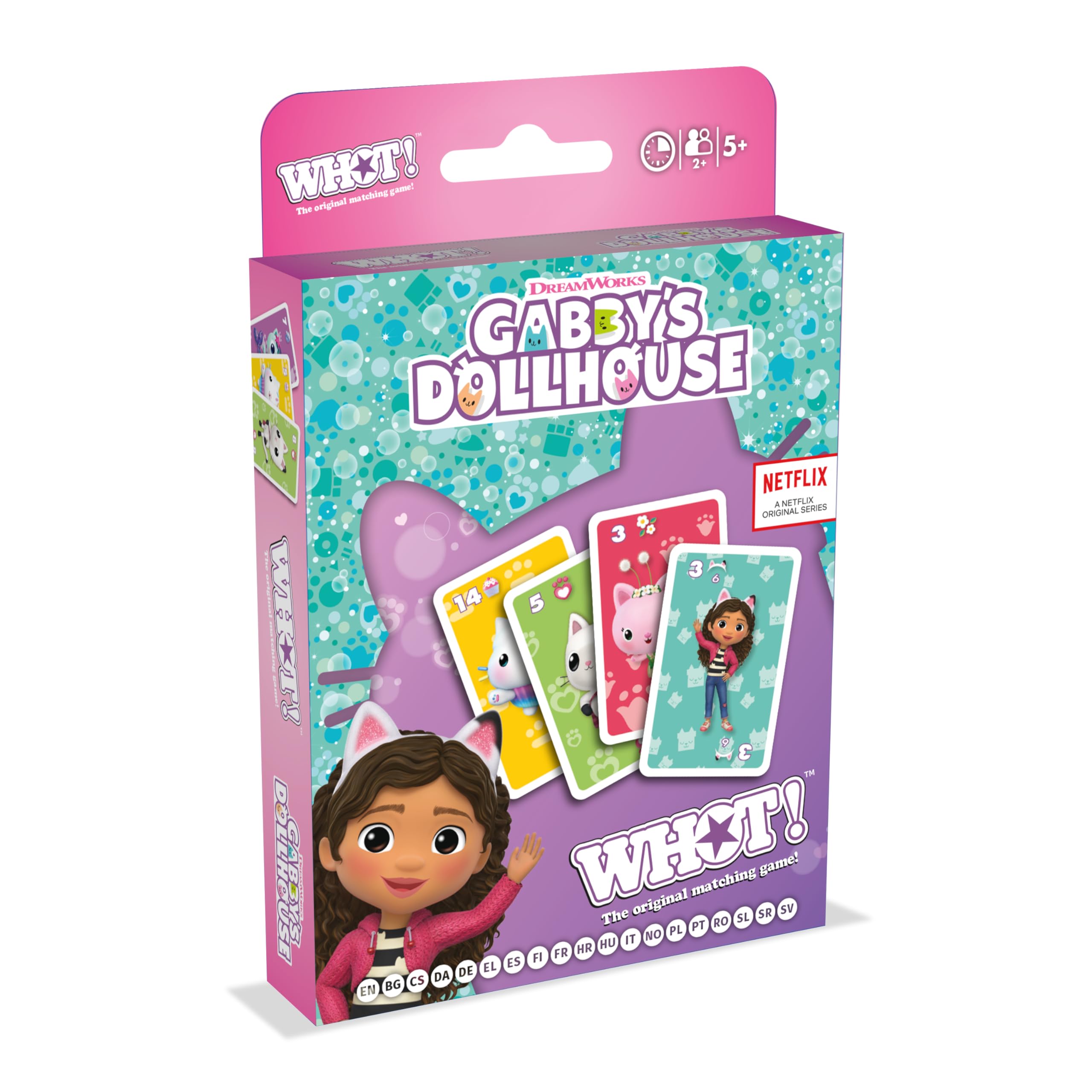 Waddingtons Number 1 Gabby's Dollhouse WHOT Card Game - Travel Size | Ages 5+ | English/French