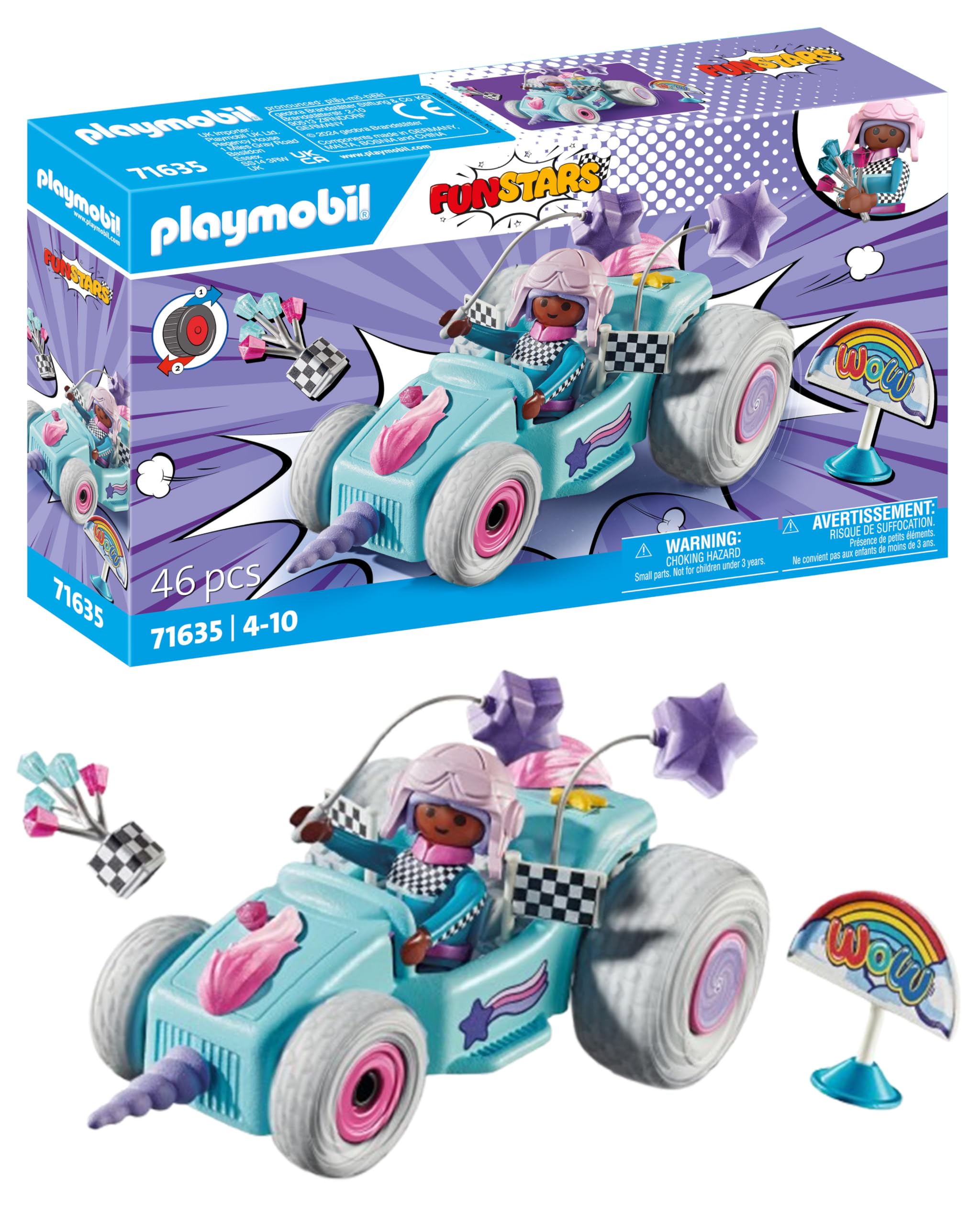 Playmobil Racing Unicorn Playset - Magical Kart with Retractable Motor for Ages 4+ 1