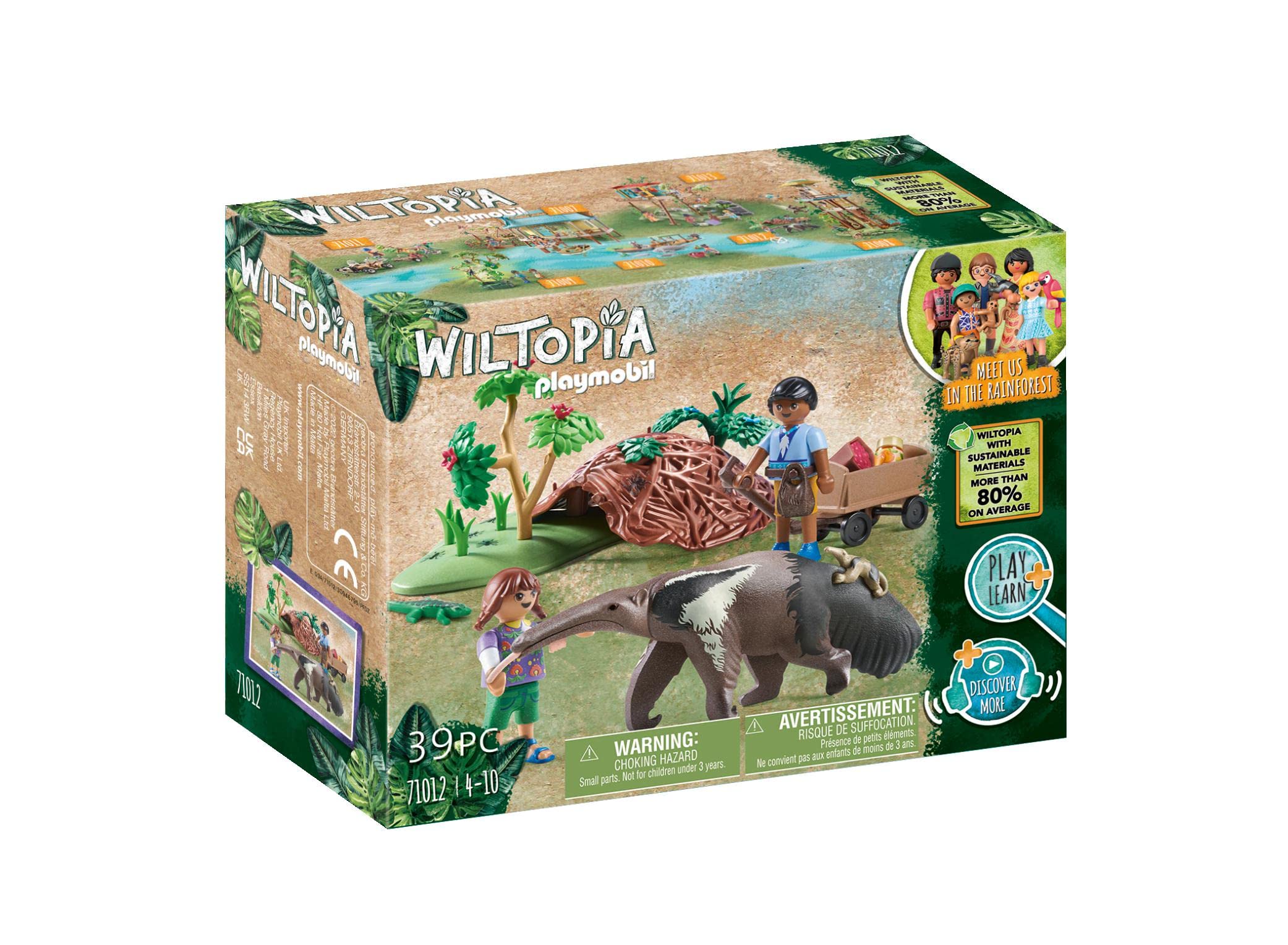 Playmobil 71012 Wiltopia Anteater Care Playset - 39-Piece Animal Rescue Toy for Kids 7