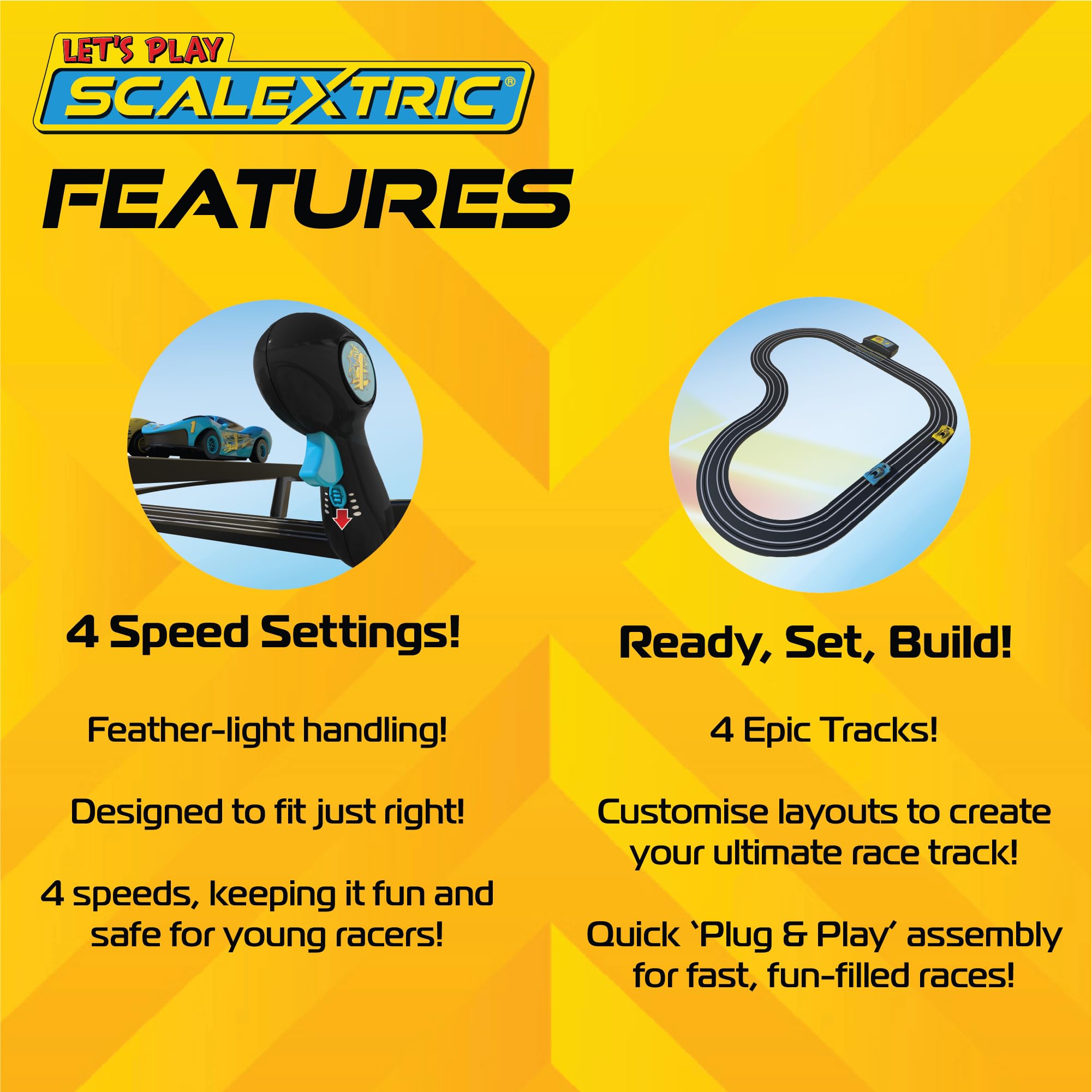 Scalextric G1189M My First Scalextric Let's Play! - Blue/Yellow Race Set for Kids 3