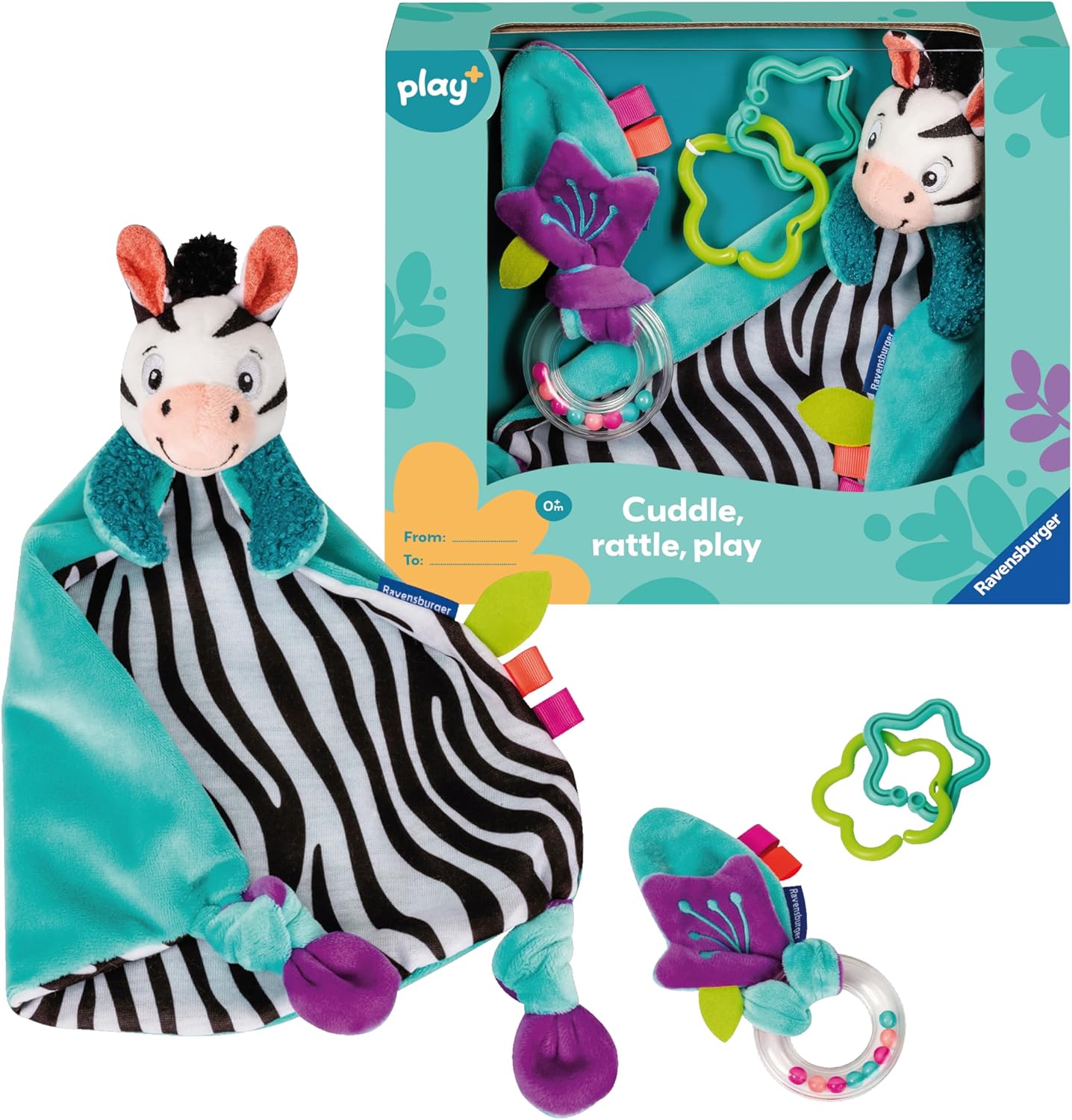 Ravensburger Play+ My First Snuggle Friend Zebra - Baby Toy Set for 0 Months Up 1