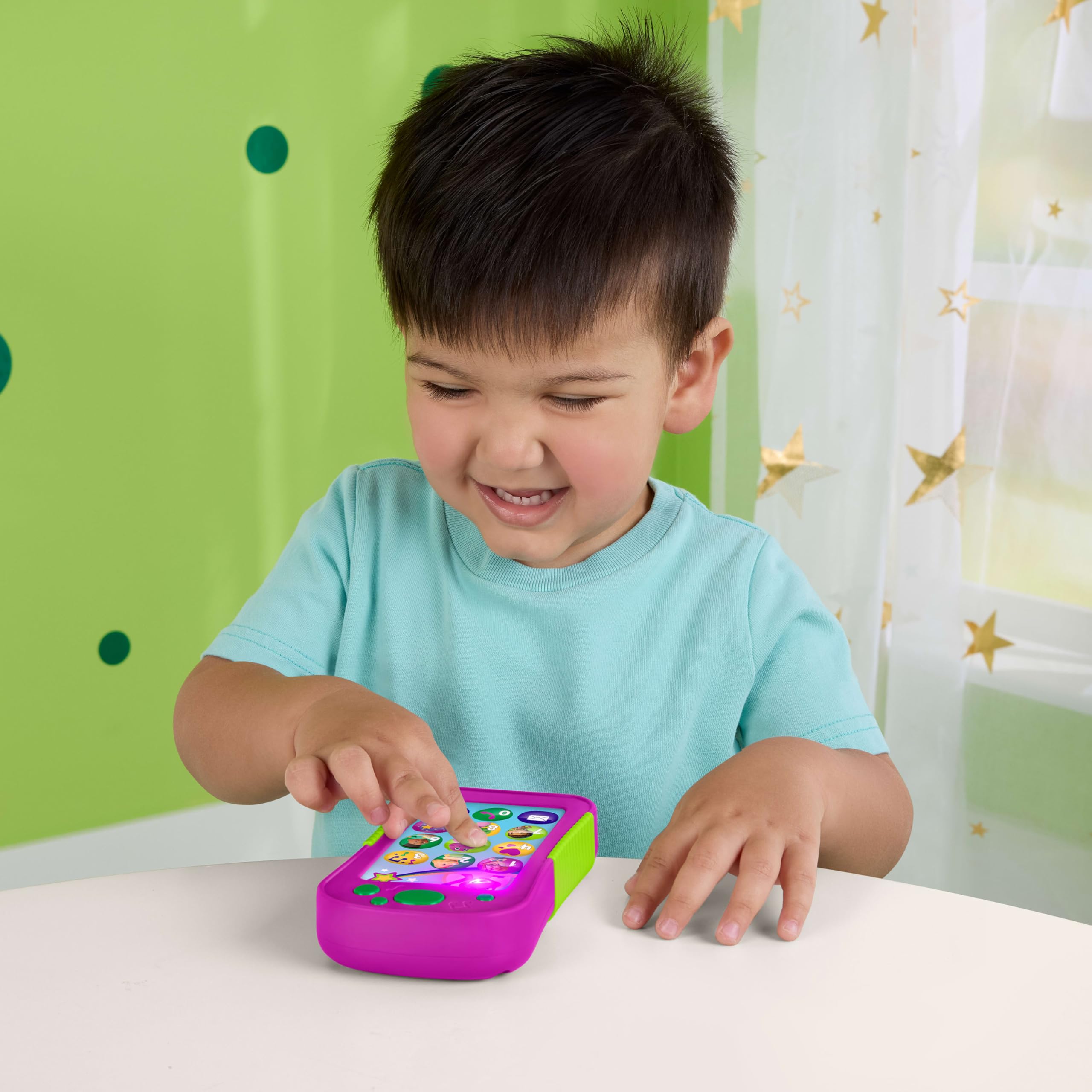 Barney World Hey Phone Toy – Musical Light-Up Phone with Songs & Phrases for Toddlers 2+ 3