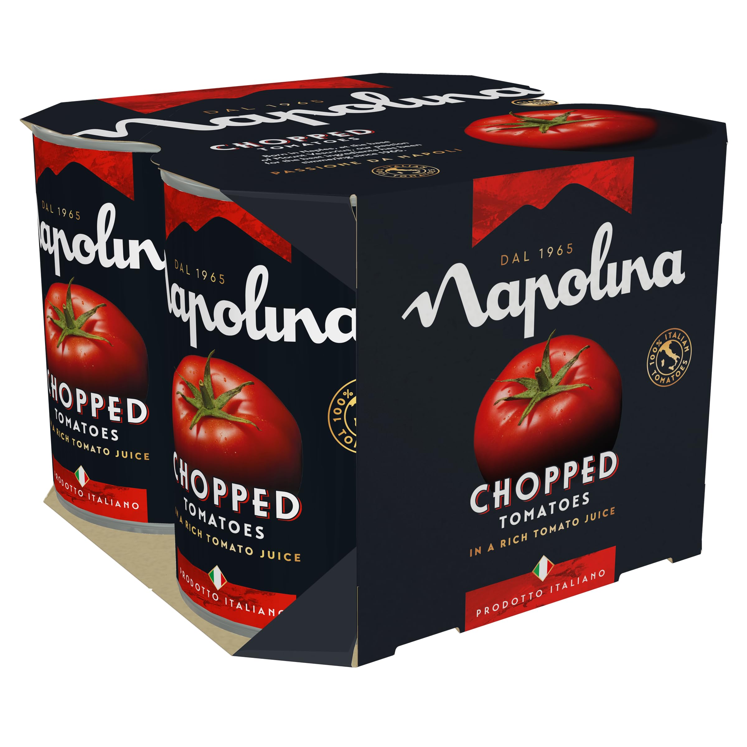 Napolina Chopped Tomatoes - Rich Tomato Juice, Chunky Texture | 400 g (Pack of 4) 1