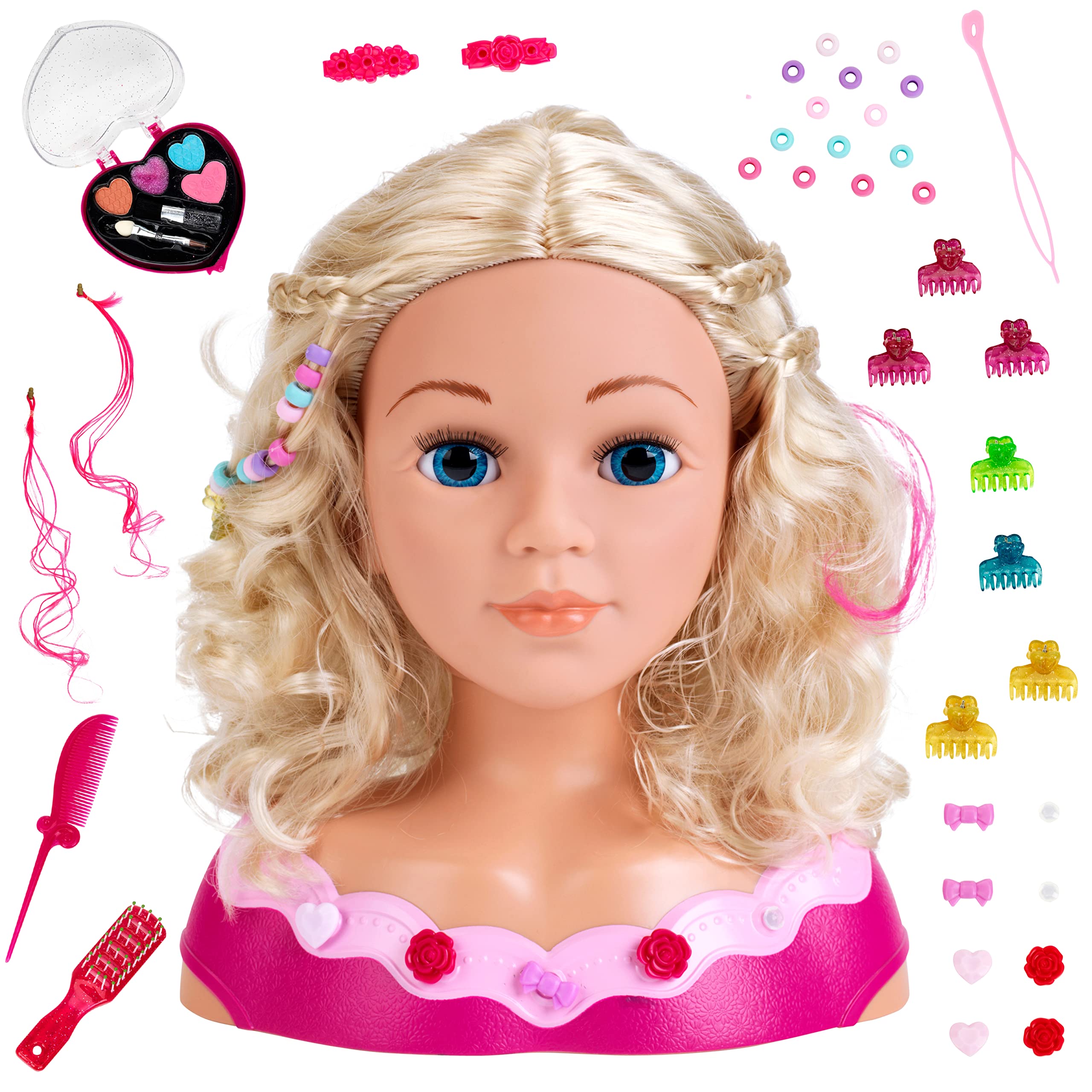 Theo Klein Princess Coralie Emma Styling Head - Washable Hair | Includes Cosmetics | Ages 3+ 1