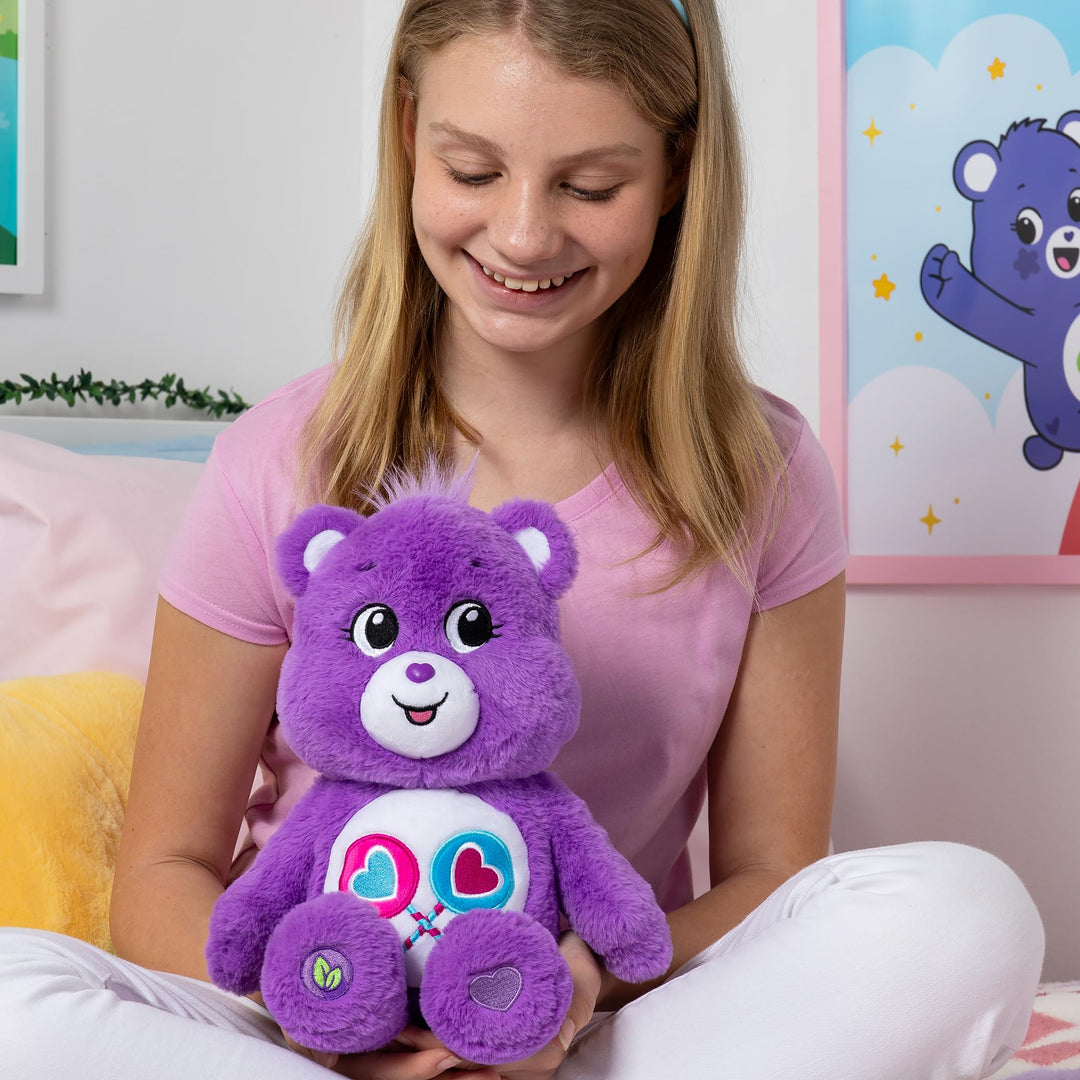 Care Bears Share Bear - 14 Inch Purple Plush Toy for Kids