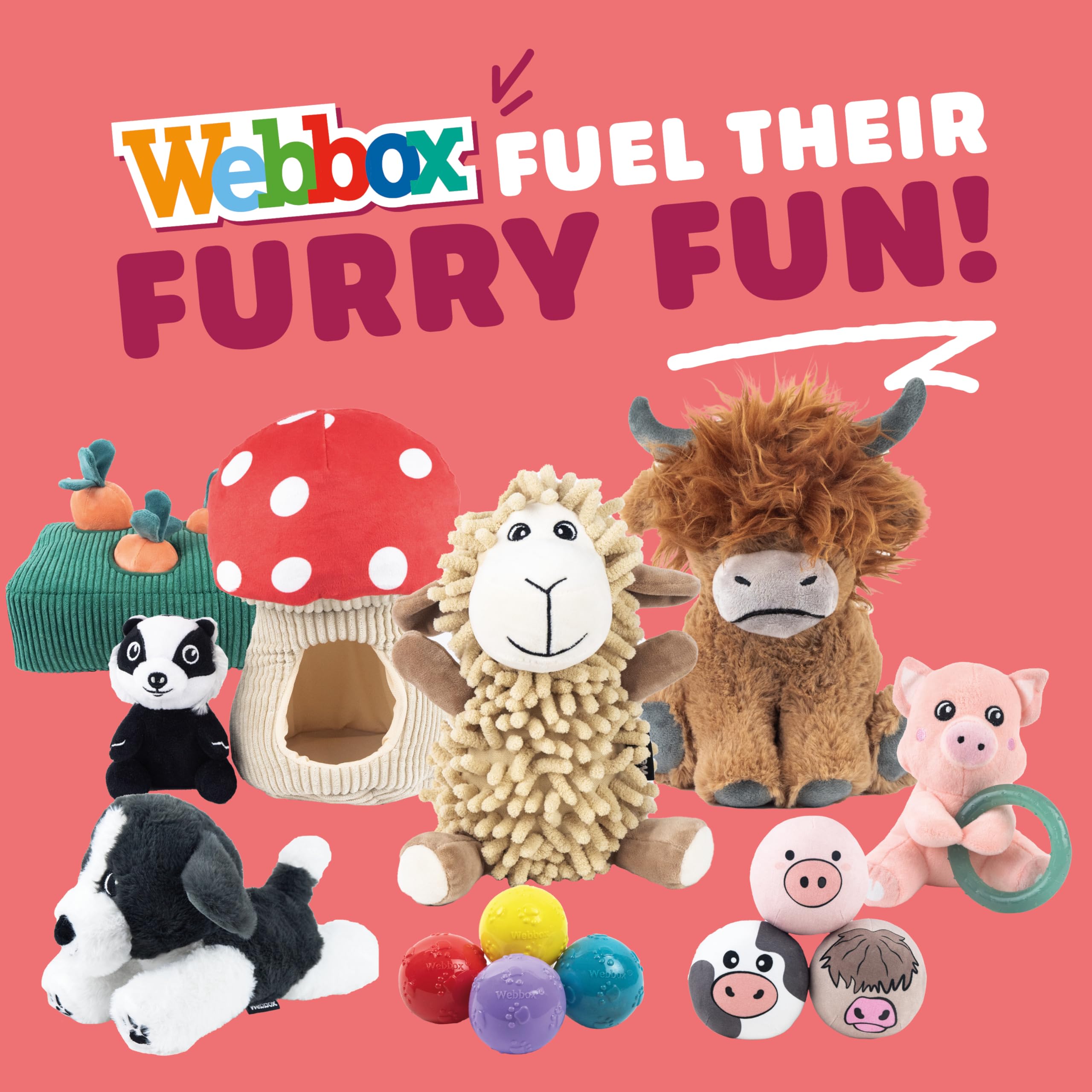 Webbox Gerald the Goat Plush Squeaky Dog Toy with Teething Ring for Puppies & Small Breeds 6