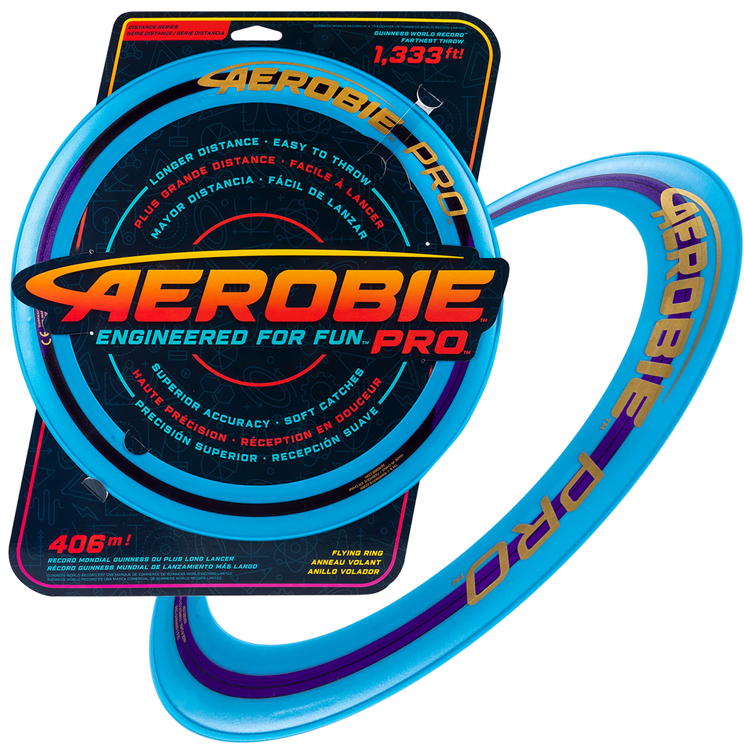 Aerobie Pro Ring Flying Disc - World Record Distance Throw | 13 Inch | Assorted Colors