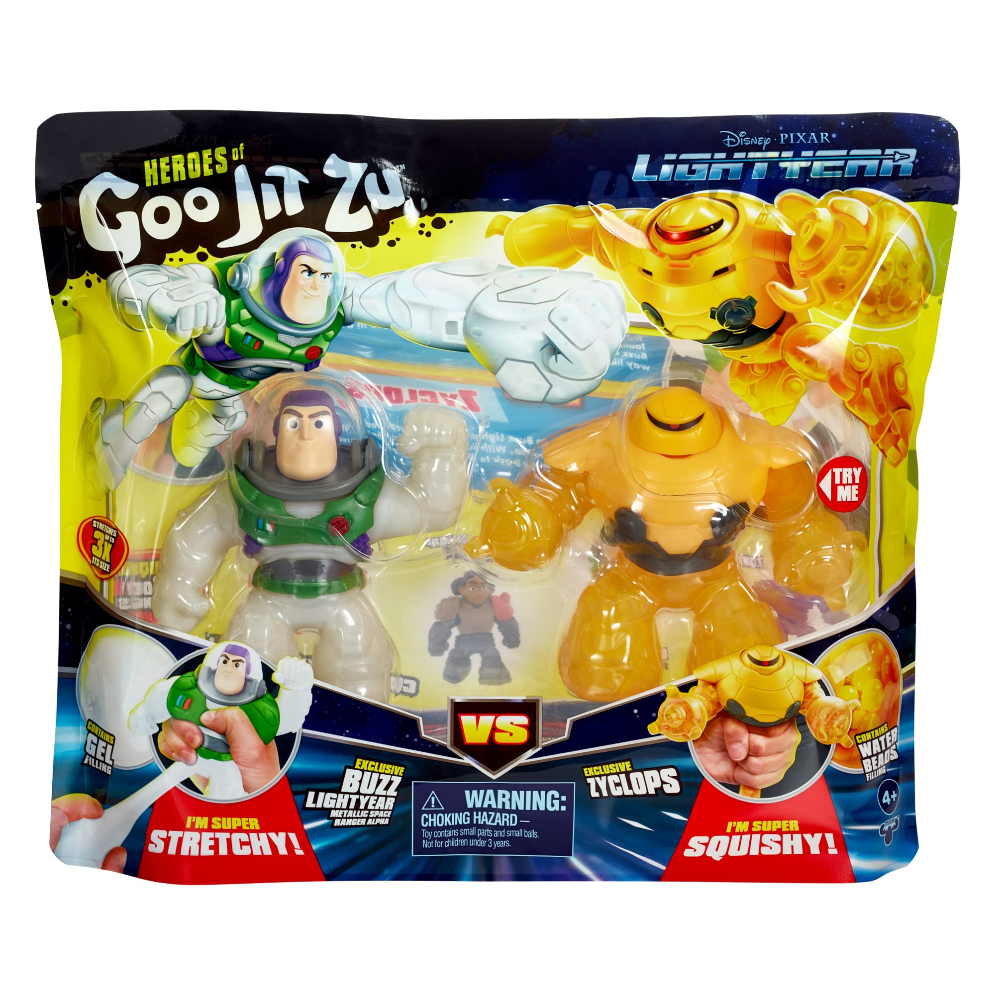 Heroes of Goo Jit Zu Lightyear Versus Pack - Buzz vs Zyclops, Stretchy Squishy Action Figures for Ages 4+ 12