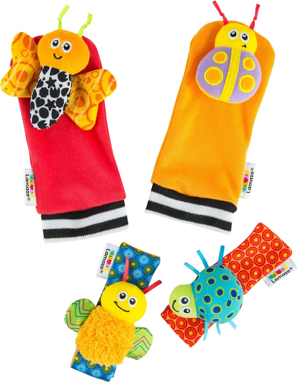 Lamaze Gardenbug Wrist & Foot Finder Rattle Set - Sensory Baby Toy for 0-6 Months