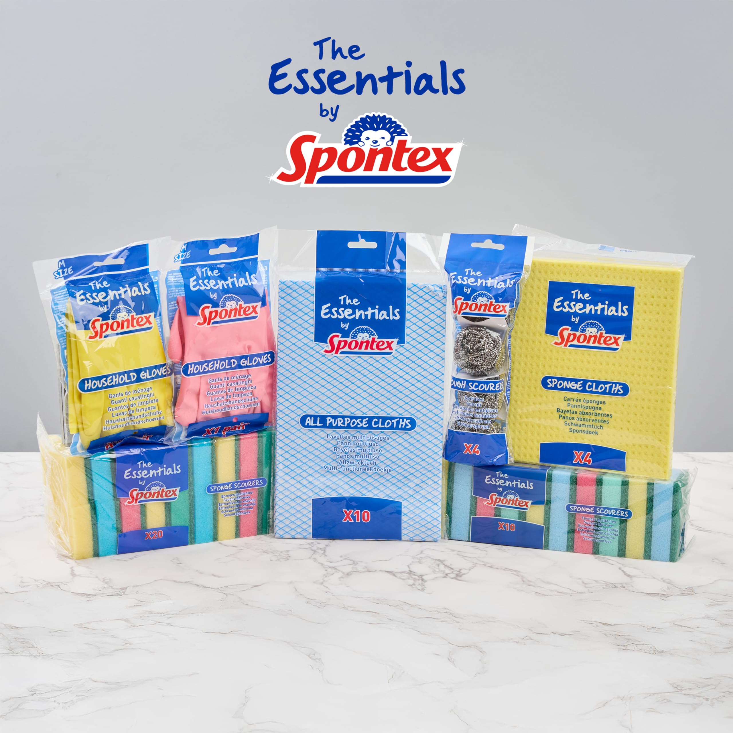 Spontex Essentials Sponge Scourer - 120 Total Scourers (6 Pack of 20) | Efficient Daily Cleaning 5