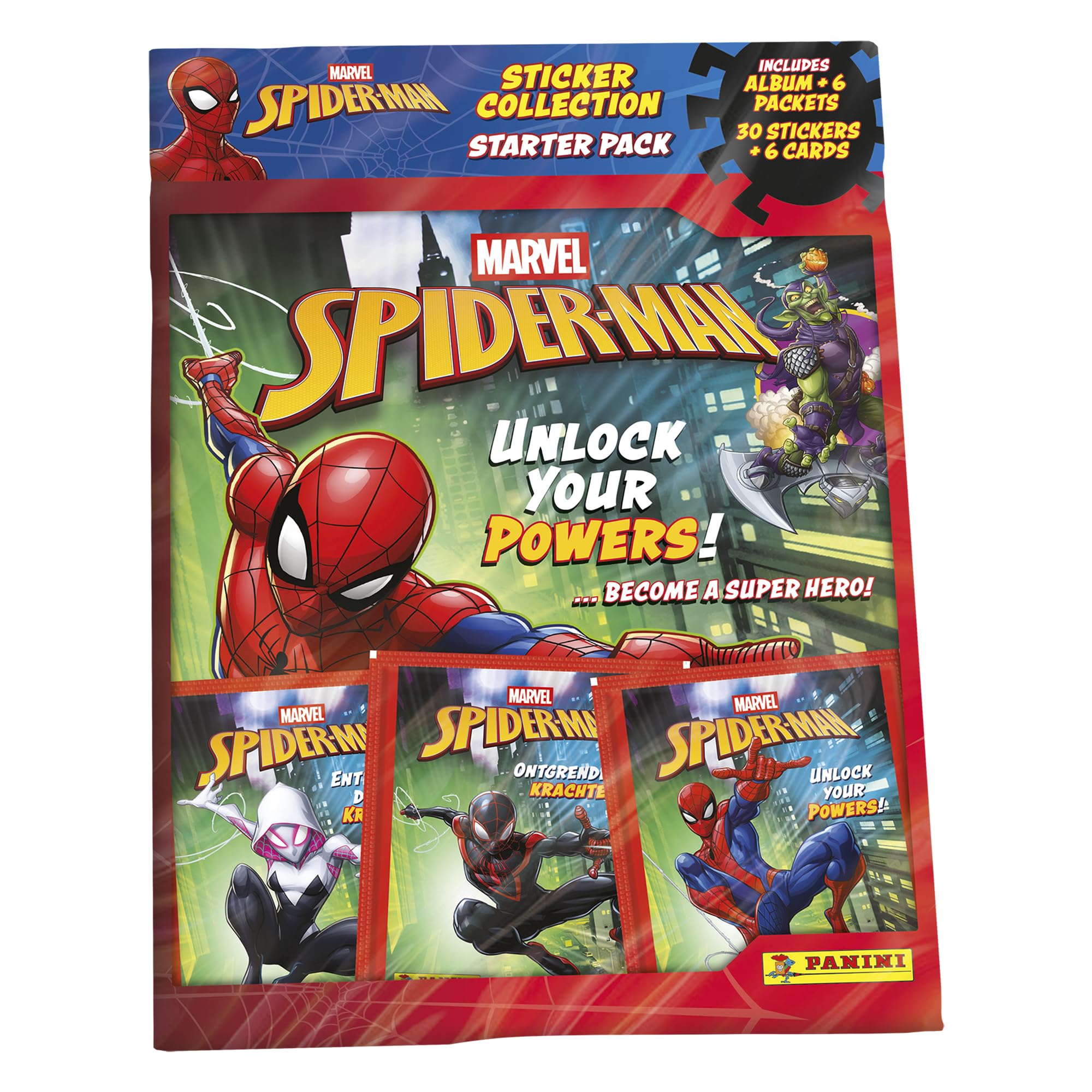 Panini Spider-Man Unlock Your Powers Sticker Collection Starter Pack - 192 Stickers & 50 Cards 1